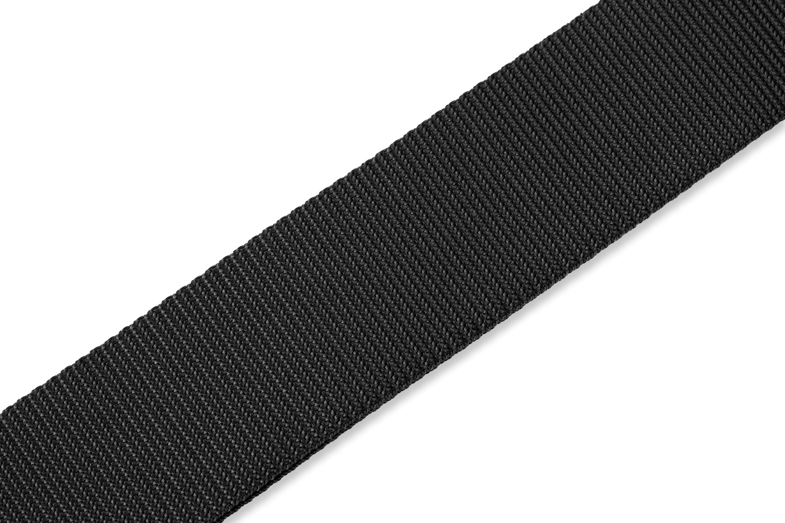 Levys Leathers 2 Polypropylene Guitar Strap With Genuine Leather Ends And Tri-Glide Adjustment; Black (M8Poly-Blk)