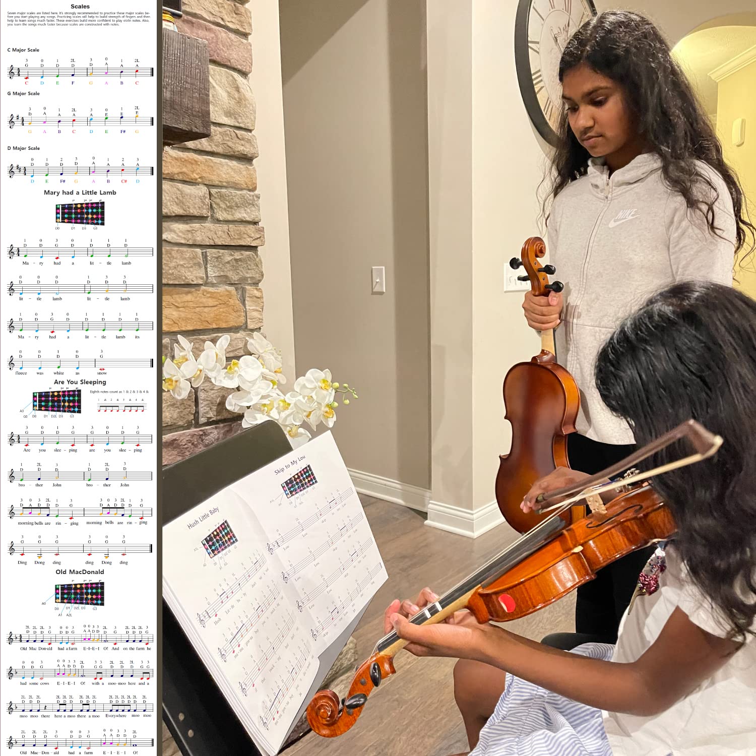 Qmg Beginner Violin Lesson Book, Suitable For All Levels, Color Coded Notes, 50 Amazing & Popular Songs