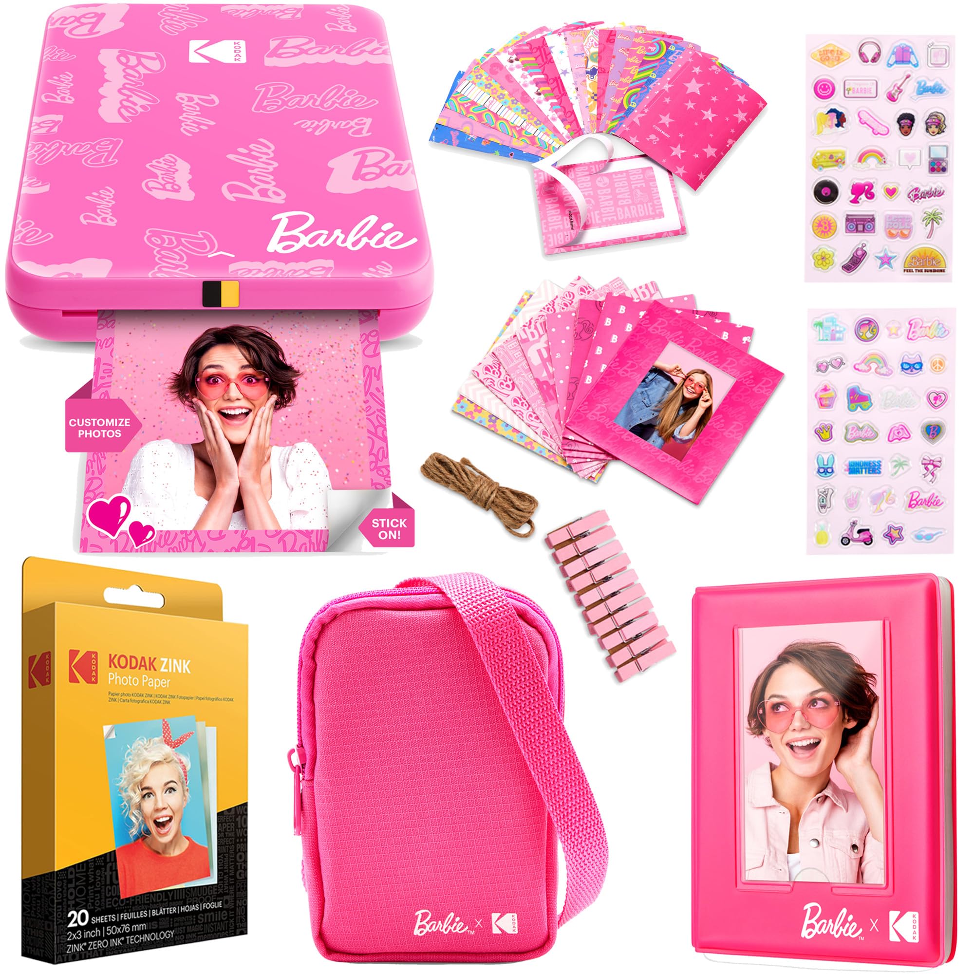 Kodak X Barbie Step Slim Wireless Instant Portable Photo Mobile Printer Gift Bundle (Signature Style)+ Barbie Camera Case, Photo