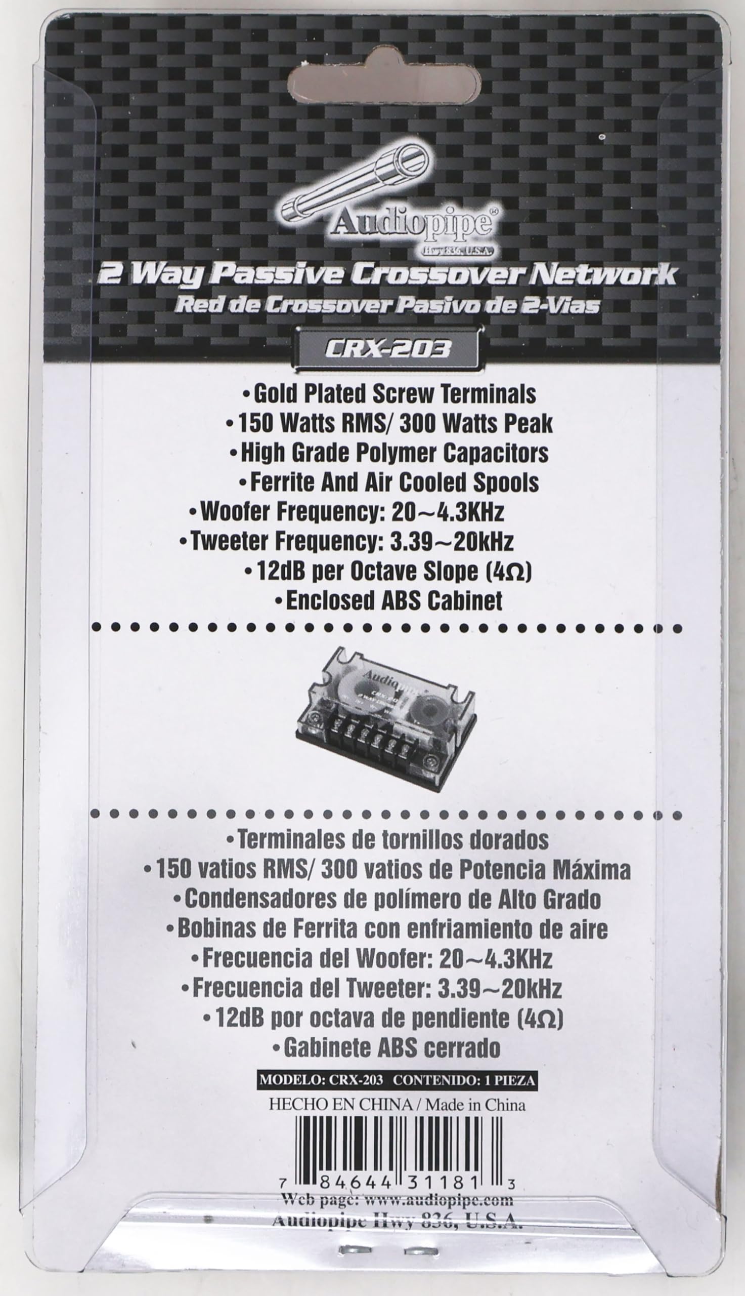 300 Watts 2 Way Crossover   (1) Passive Car Audio Speaker Tweeter Mids And Highs Crx 203
