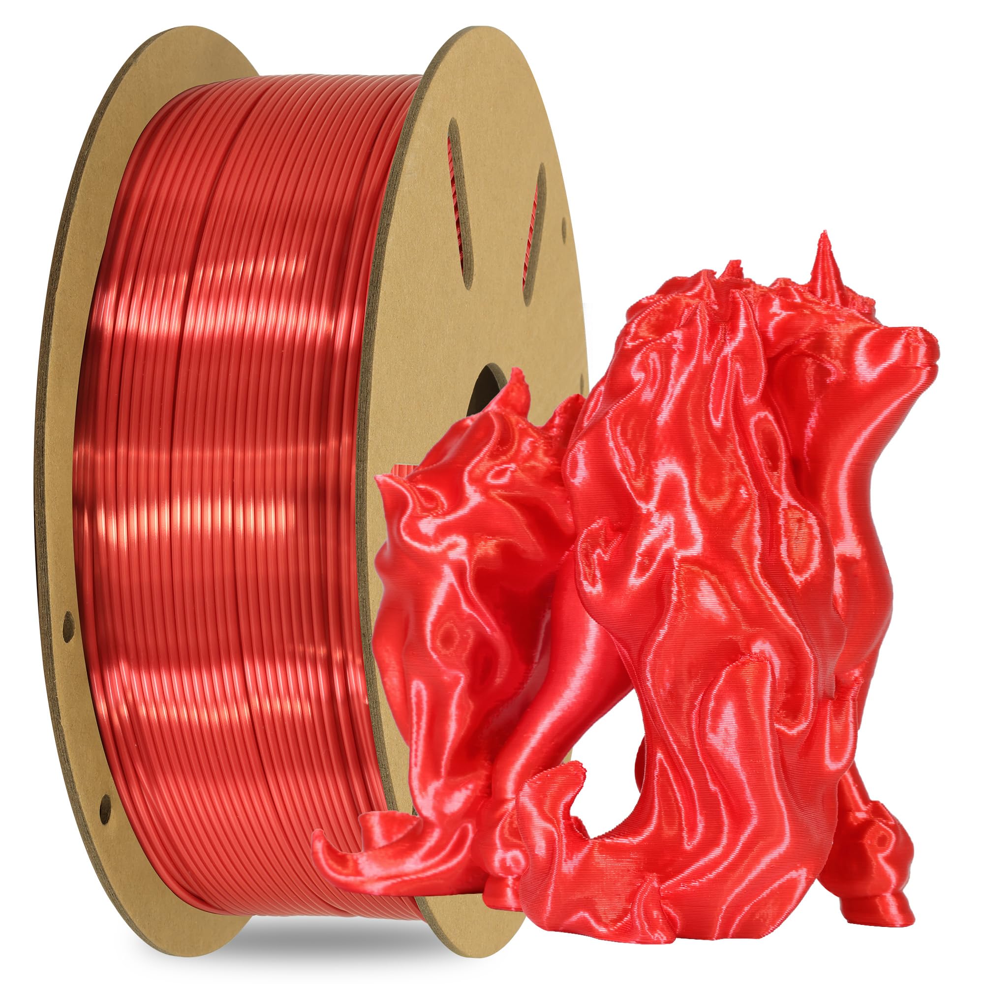 Oem Mika3D Silk Shiny Red 3D Printing Pla Filament, 1.75Mm High Diameter Tolerance, Widely Support For 3D Printer, 2.2Lbs Silk L