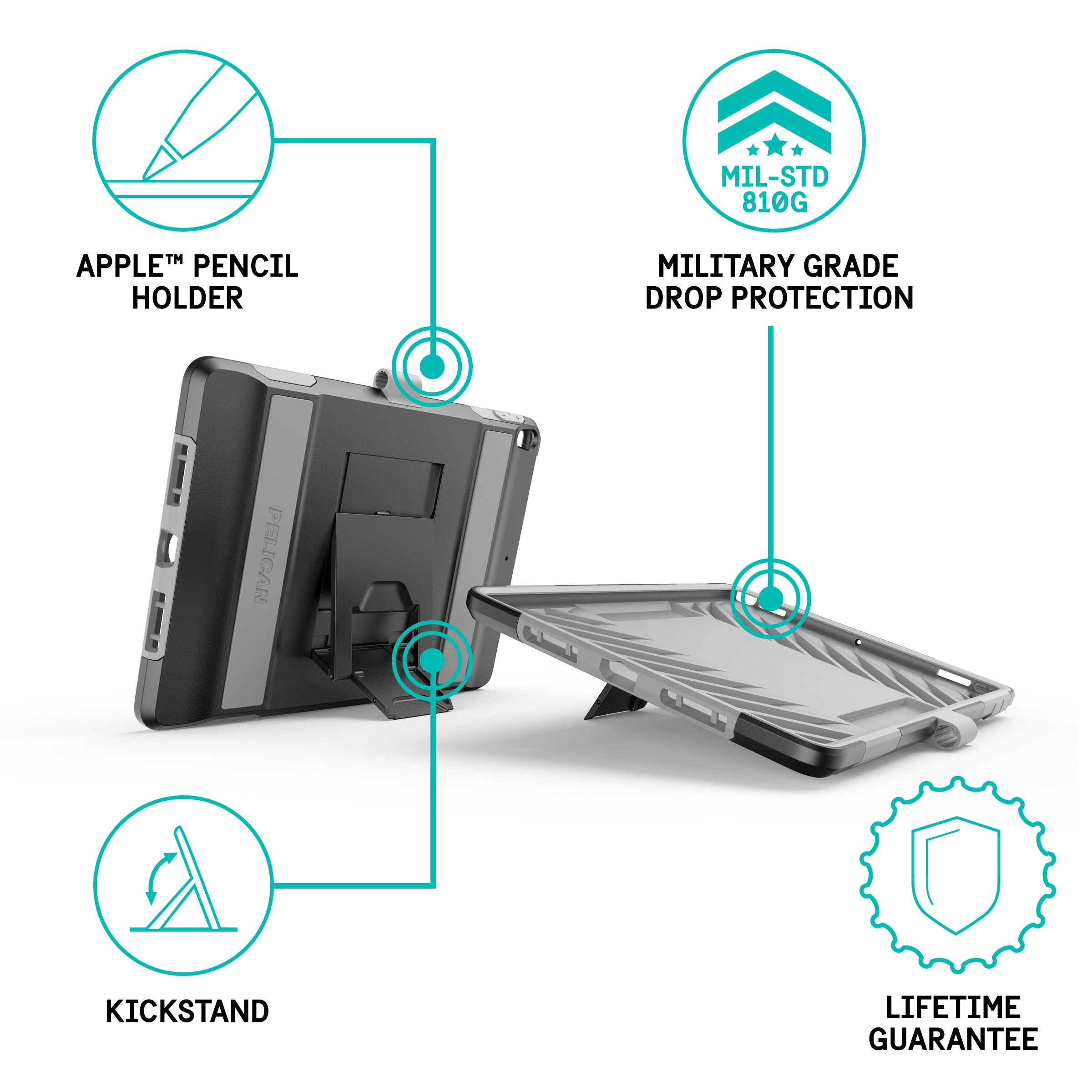 Pelican Voyager Ipad Pro 10.5 Case (Black/Grey)