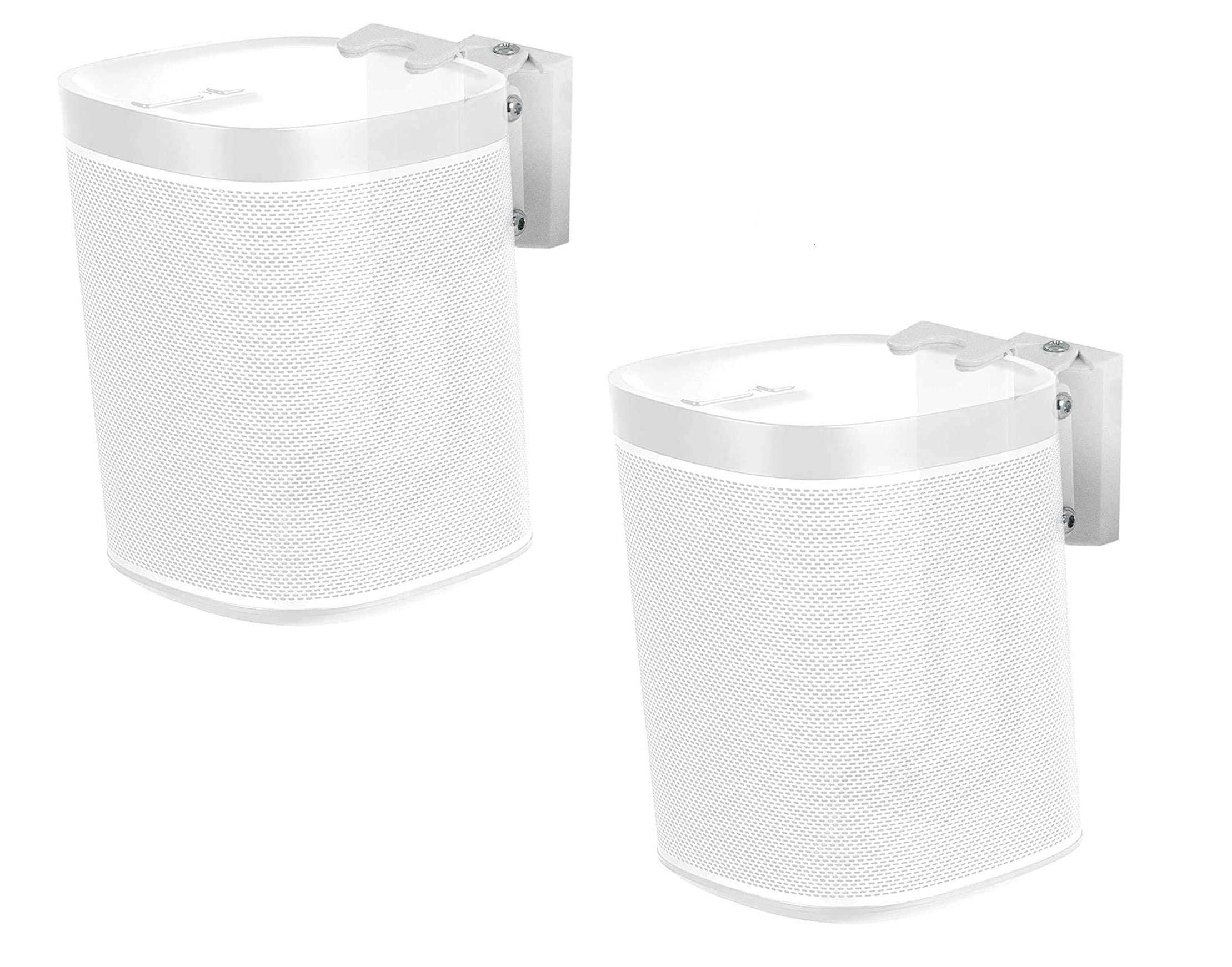 Mount Plus SB631 Pair Adjustable Speaker Wall Mount for SONOS One, One SL and Play:1 | Low Profile | Adjustable Tilt, Swivel, Rotate Speaker Mount for Best Audio (2 Pack White)