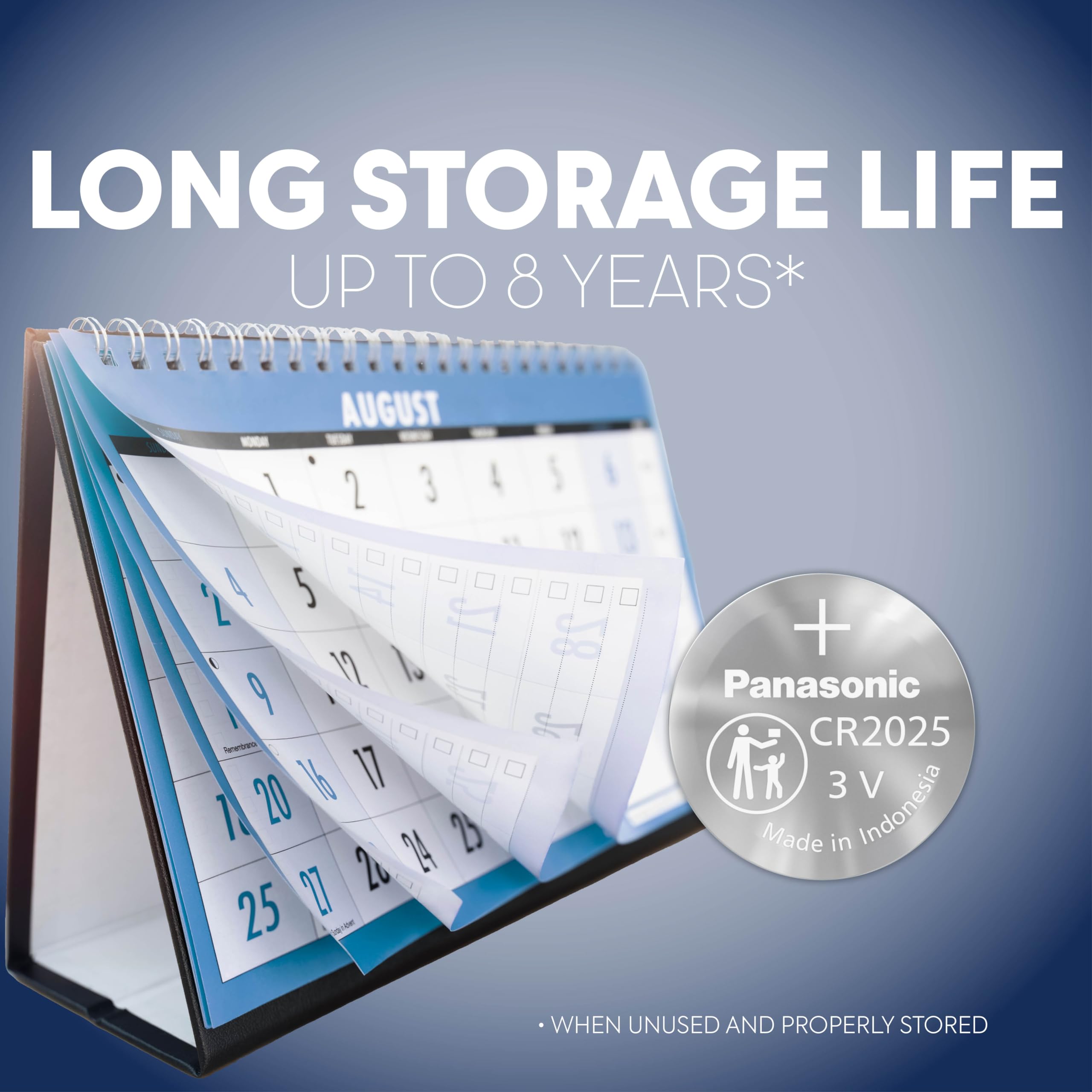 Panasonic Cr2025 3.0 Volt Long Lasting Lithium Coin Cell Batteries In Child Resistant, Standards Based Packaging, 10 Count(Pack