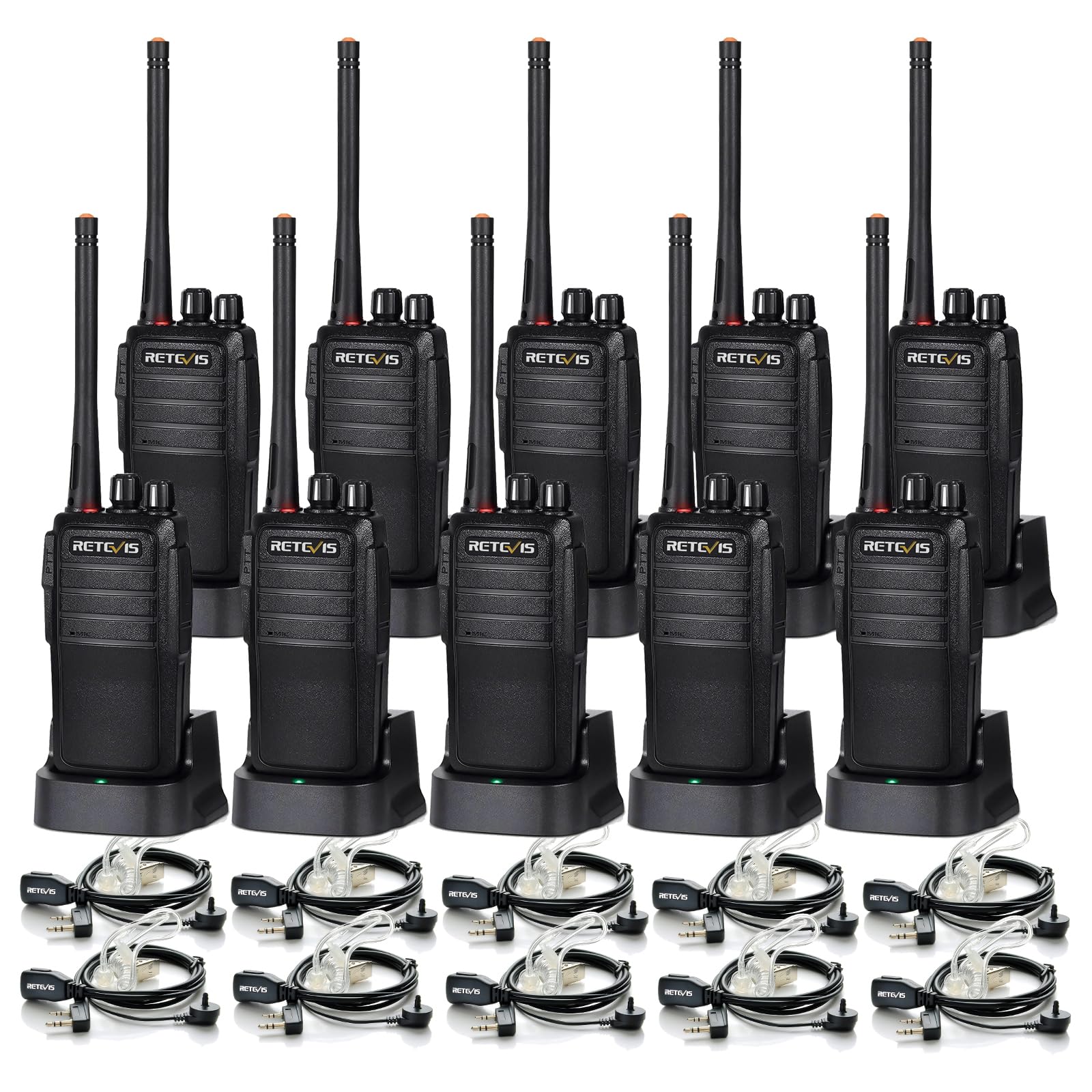 Retevis RT21 Updated 3000mAh Rechargeable Walkie Talkies,2 Way Radio Long Range,Portable and Durable,Emergency Alarm,Walkie Talk