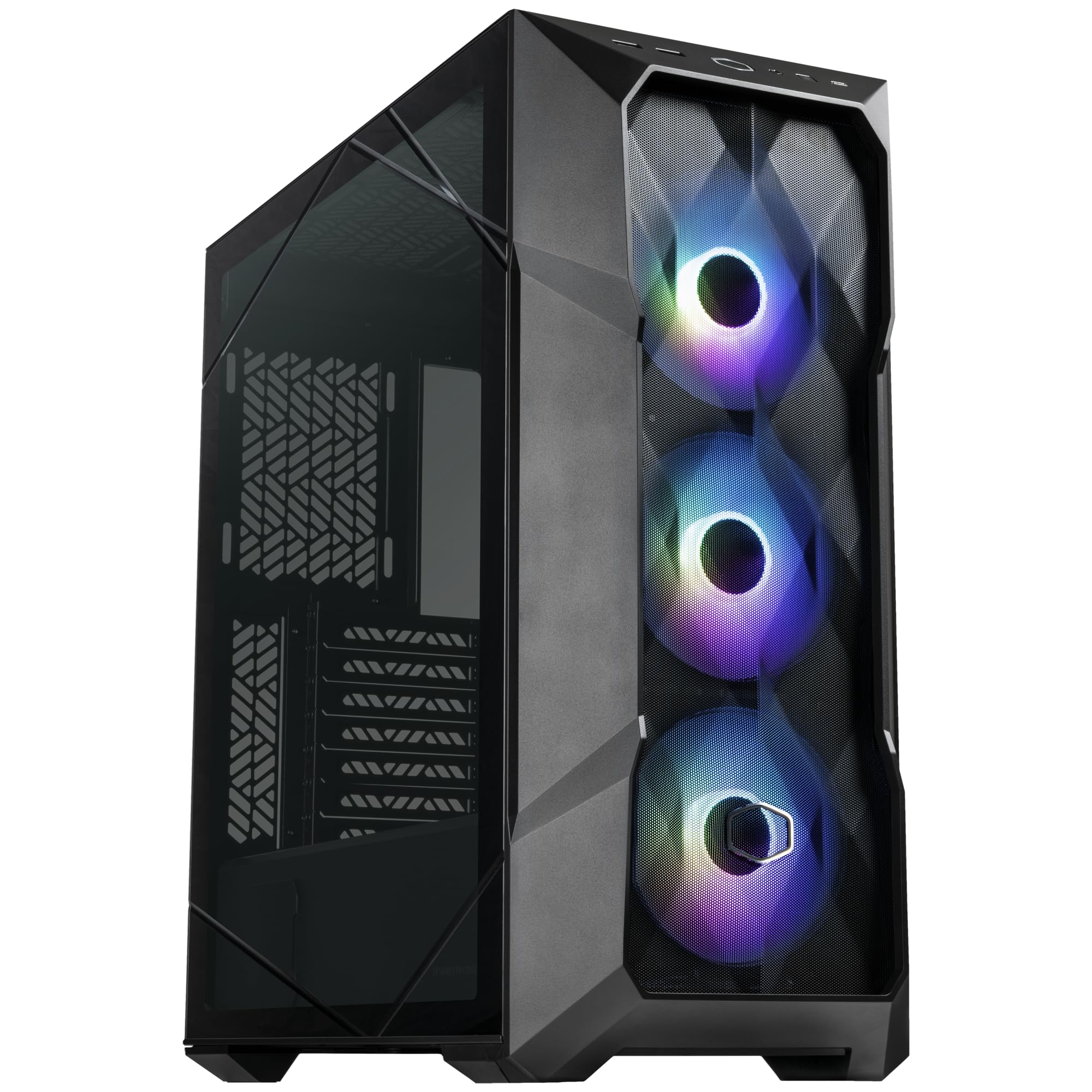 Cooler Master TD500 Mesh V2 Airflow ATX Mid-Tower Case, Polygonal Mesh, Crystalline Tempered Glass, Removable Top Panel, 3X Cust