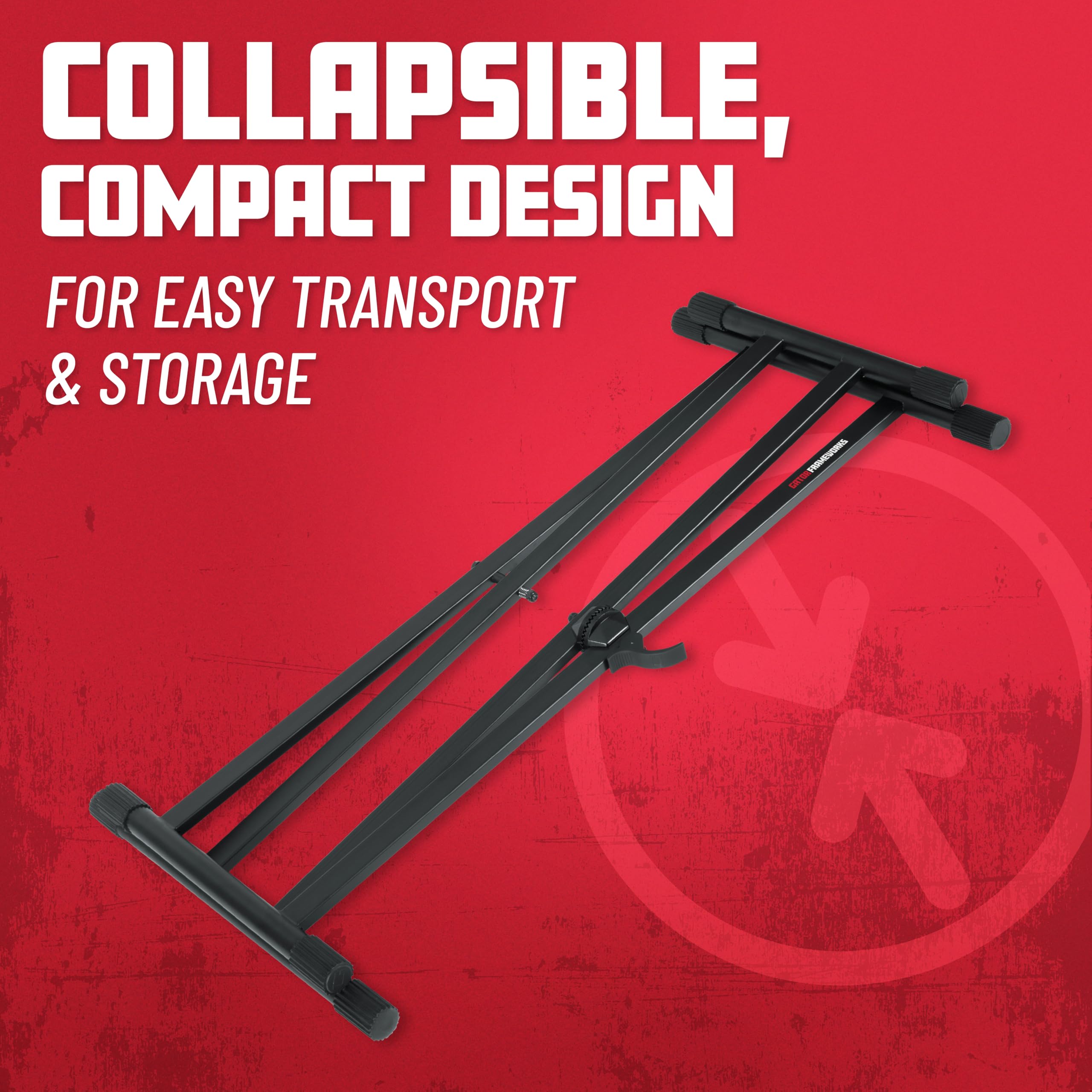 Gator Frameworks Double Brace X-Style Keyboard Stand With Adjustable Height And Leveling Feet, (Gfw-Key-2000X)