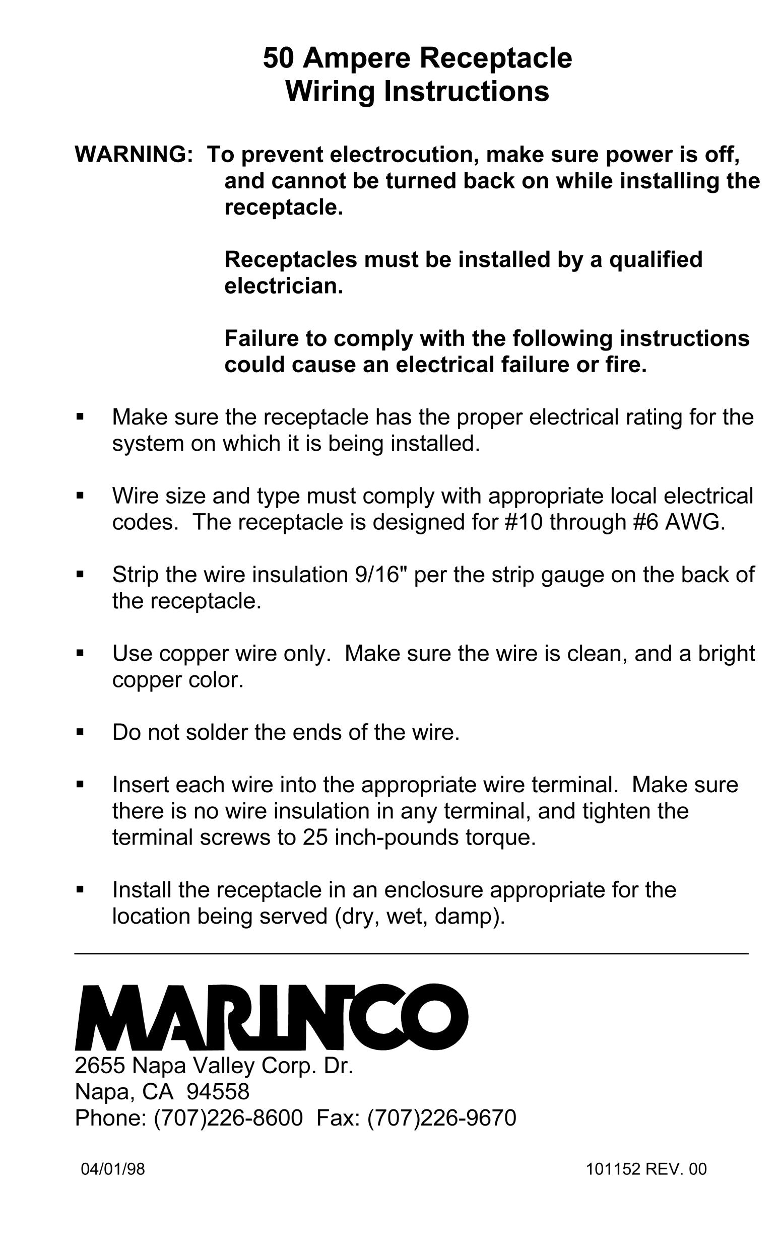 Marinco 6369Cr Marine 3 Pole 4 Wire Electrical Dockside Receptacle (50 Amp, 125/250 Volt, Female, Black)
