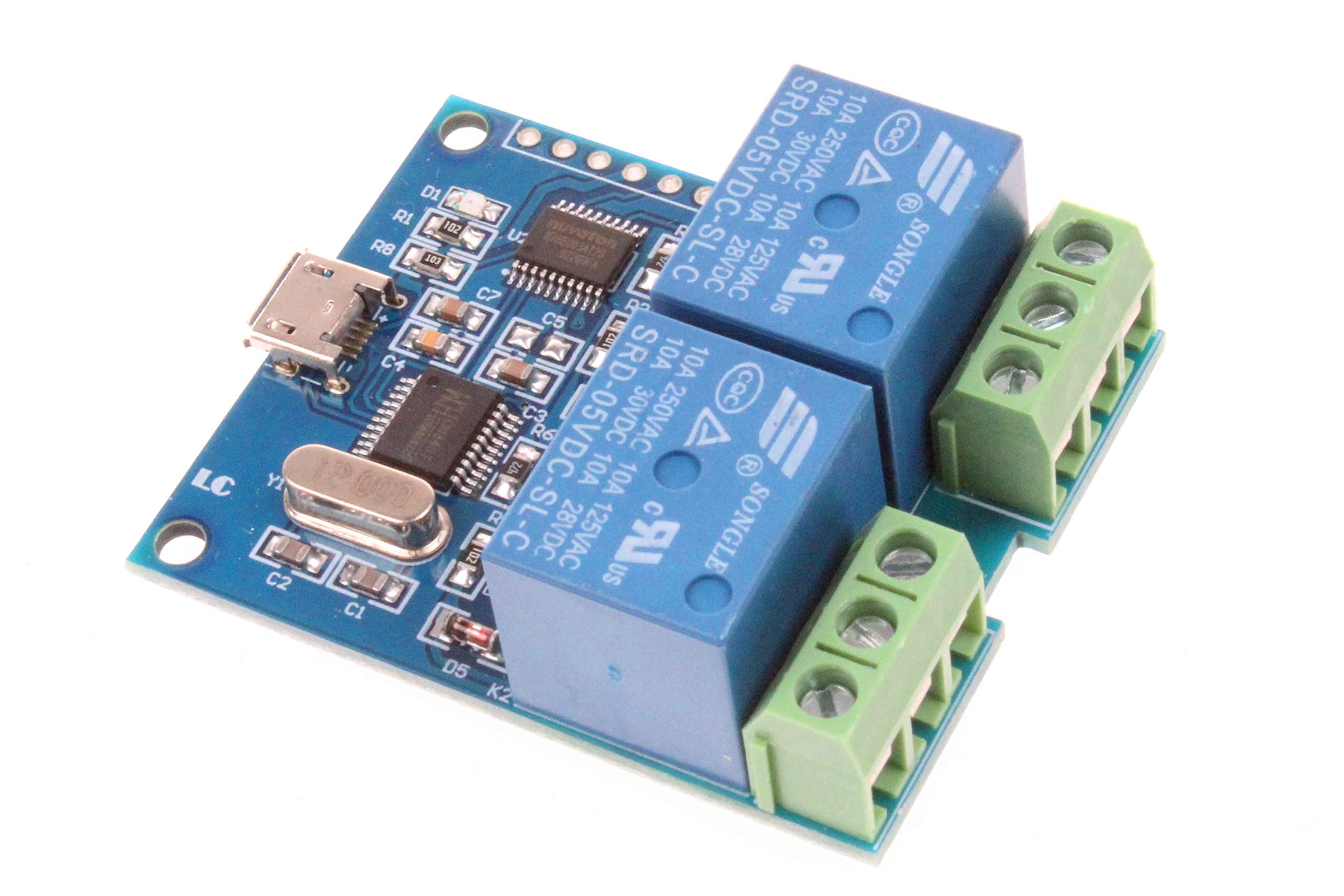 Noyito 2 Channel Micro Usb Relay Module Usb Smart Control Switch Usb Intelligent Control Switch (2 Channel Micro Usb)