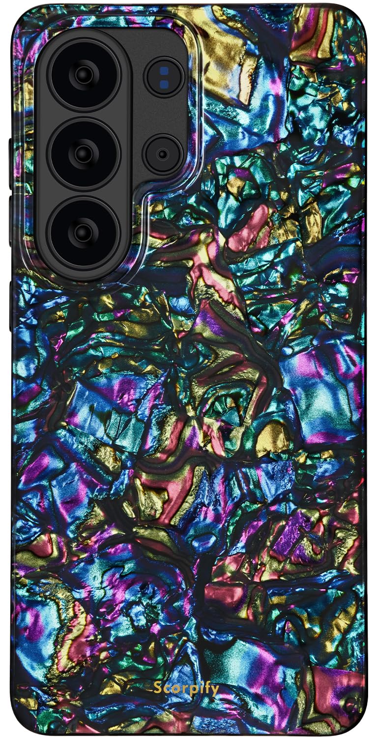 SCORPIFY Compatible with Samsung Galaxy S26 Ultra Case [Compatible with MagSafe] with Gleam Mystic Abalone, Cute Magnetic Phone 