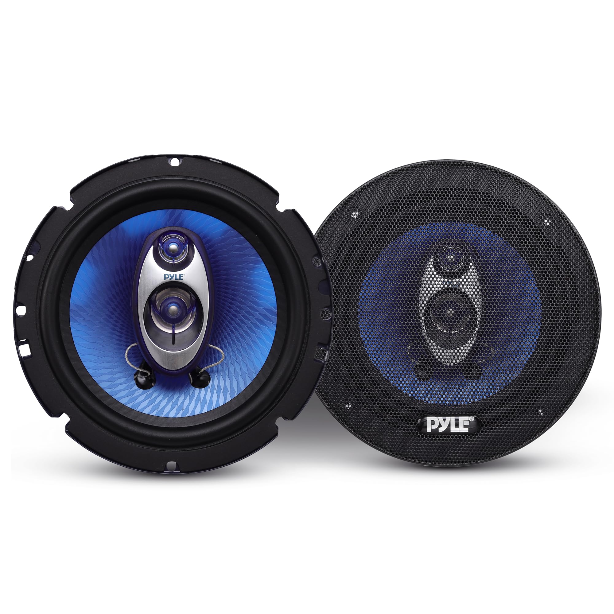 Pyle 6.5 ThreeWay Sound Speaker System  180 W RMS/360W Power Handling w/ 4 Ohm Impedance and 3/4 Piezo Tweeter for Car Comp