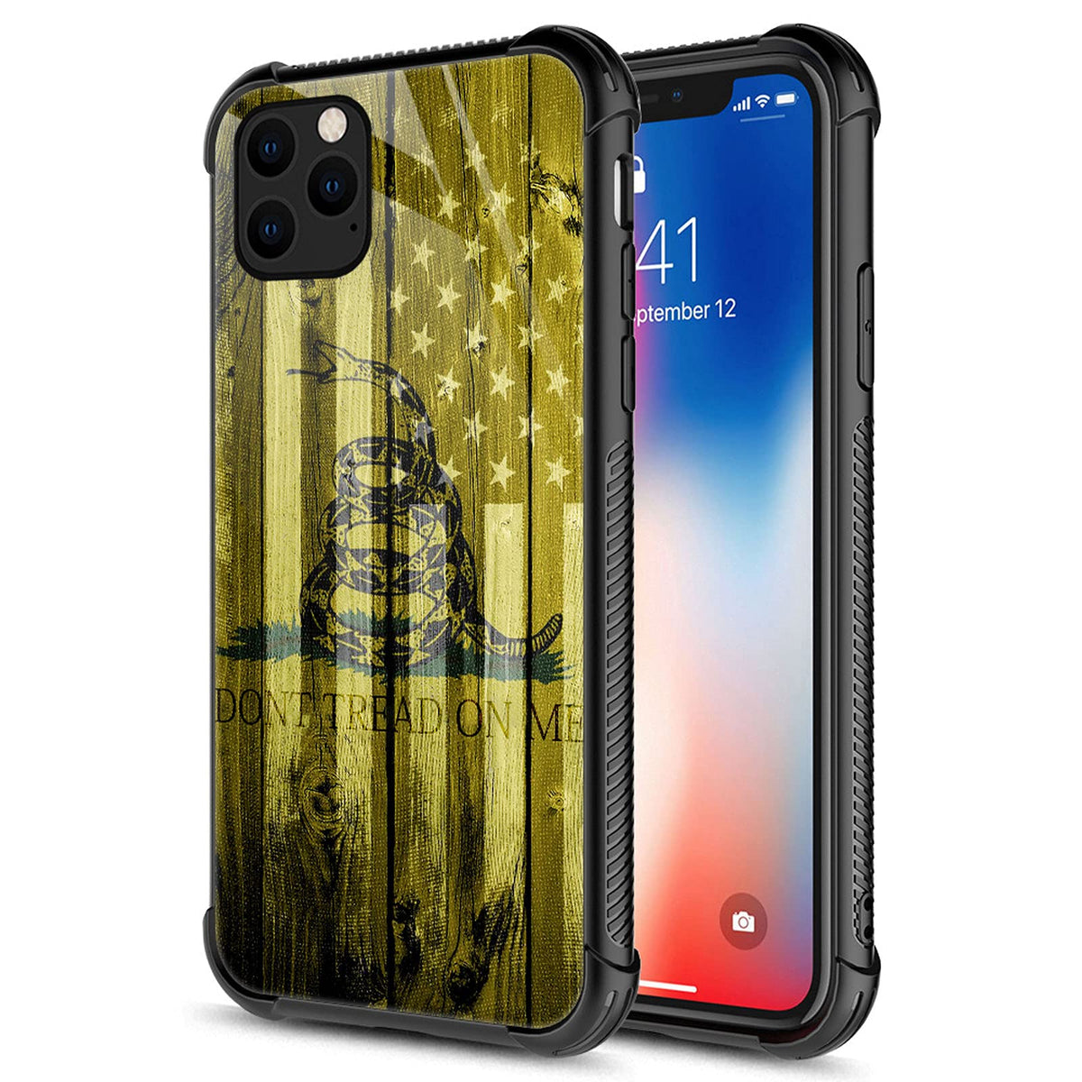 Carloca Compatible With Iphone 13 Pro Max Case,Dont Tread On Me Usa Flag Identity Graphic Design Shockproof Anti Scratch Hard Ac