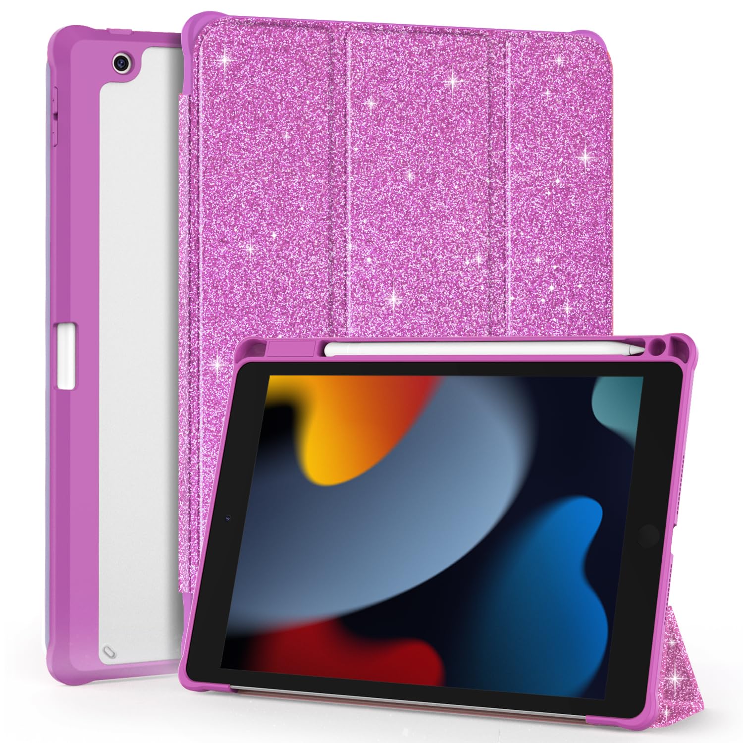 Okp For Ipad 9Th/ 8Th/ 7Th Generation Case (2021/2020/2019), Ipad 10.2 Inch Cases With Trifold Stand, Slim Ipad 9/8/7 Th Cover W