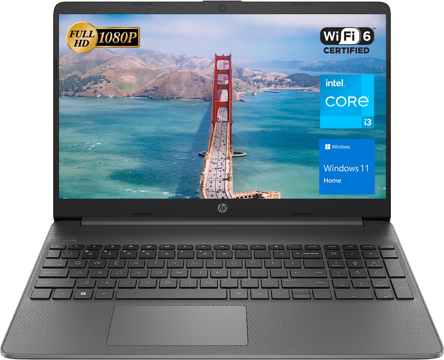 HP Essential Laptop, 15.6 FHD Display, Intel Core i3-1215U Processor, 32GB RAM, 1TB SSD, Webcam, Wi-Fi 6, HDMI, Windows 11 Home,
