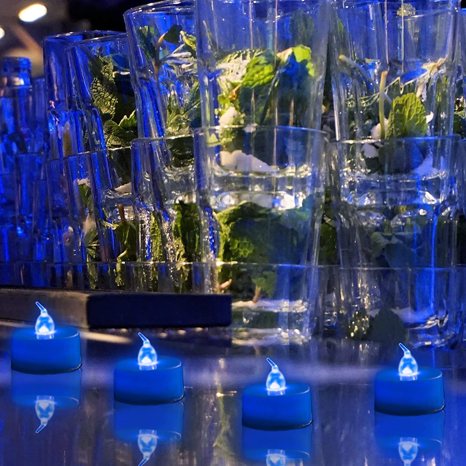 Boakboary Tea Lights Flameless Battery Operated Candles 50Pack Led Flickering Votive Candle Long Lasting 200 Hours, Realistic An