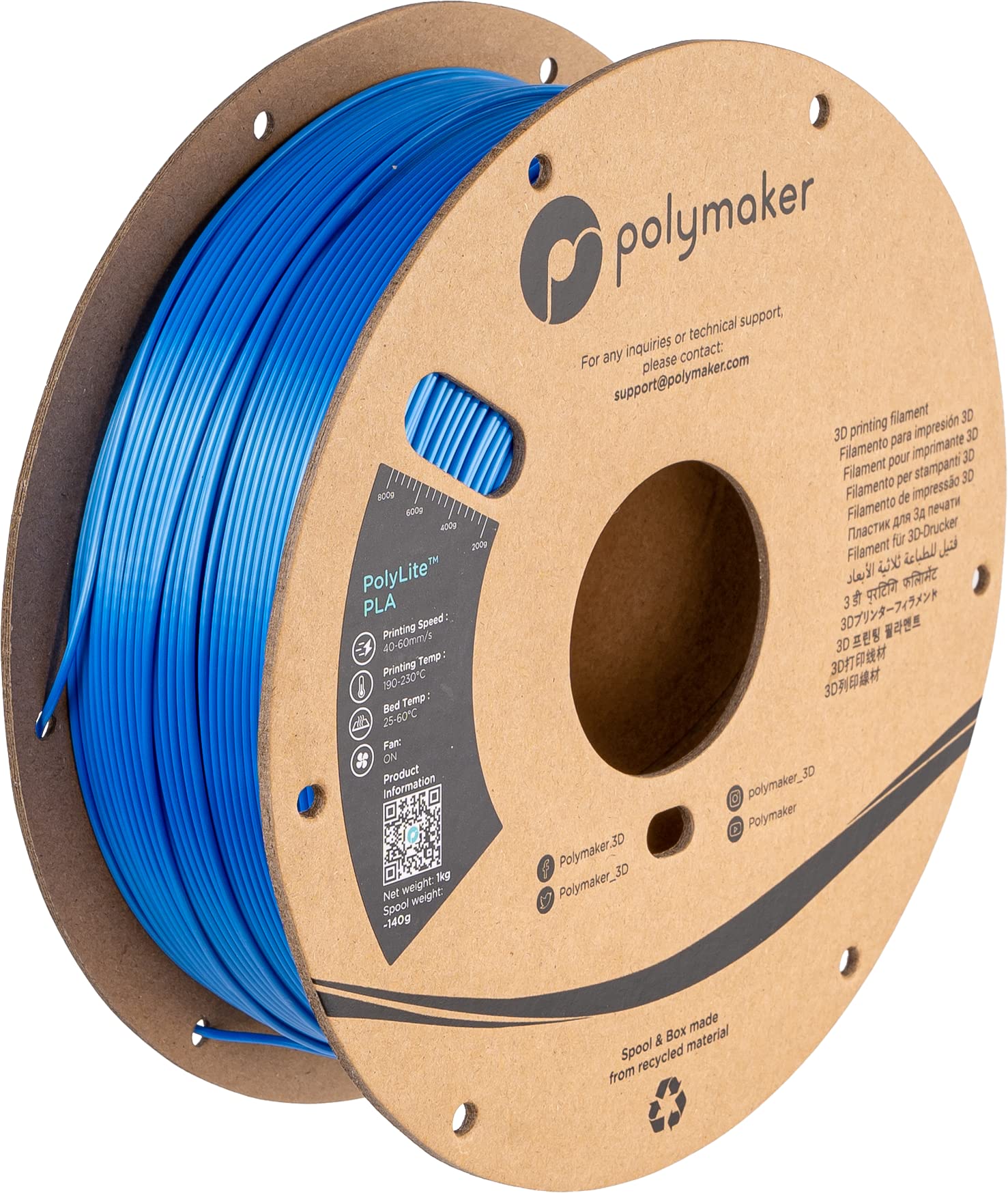 Polymaker Silk Pla Filament 1.75Mm, Shiny Silk Blue 3D Printer Pla Filament 1Kg   Polylite 1.75Mm Silk Blue 3D Printing Pla Fila