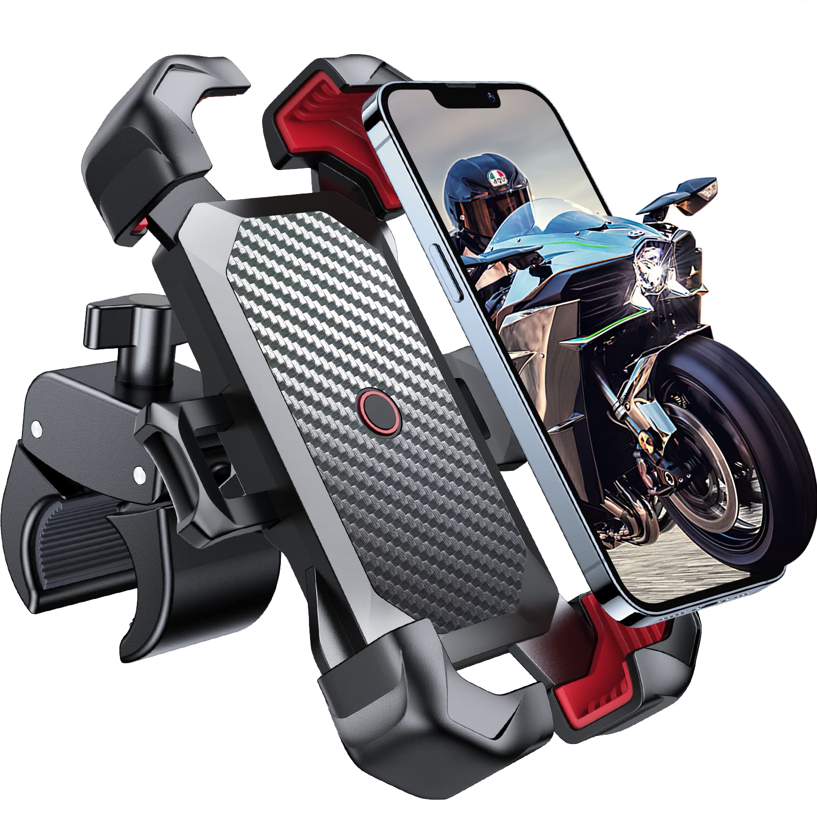 Joyroom Motorcycle Phone Mount, [1S Auto Lock][100Mph Military Anti Shake] Bike Phone Holder For Bicycle, [10S Quick Install] Ha