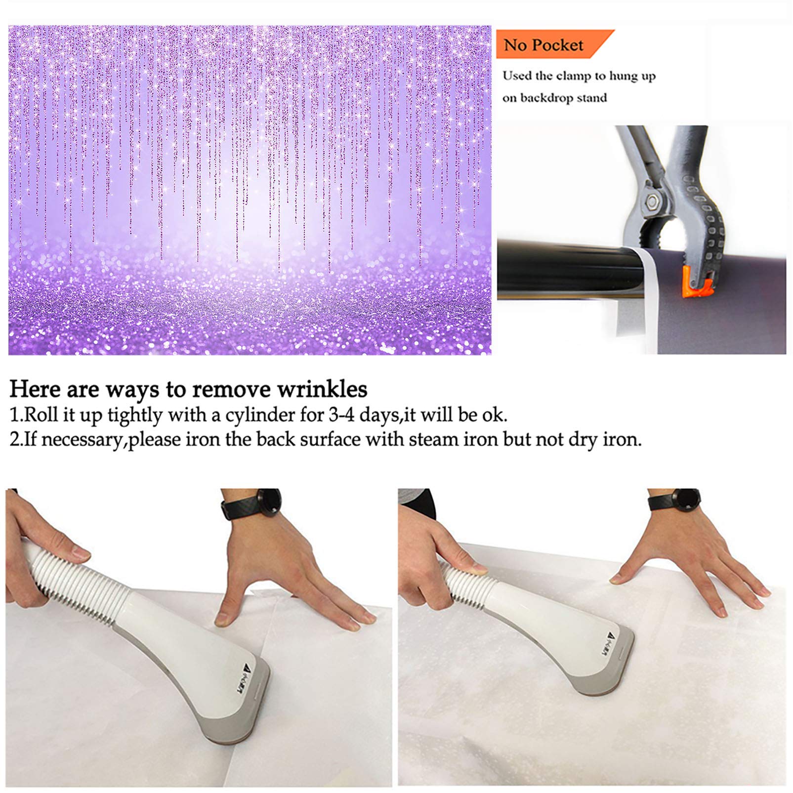 Avezano Purple Glitter Backdrop For Girl Birthday Party Sweet 16 Photoshoot Purple Shiny Glittering Bokeh Parties Events Decorat