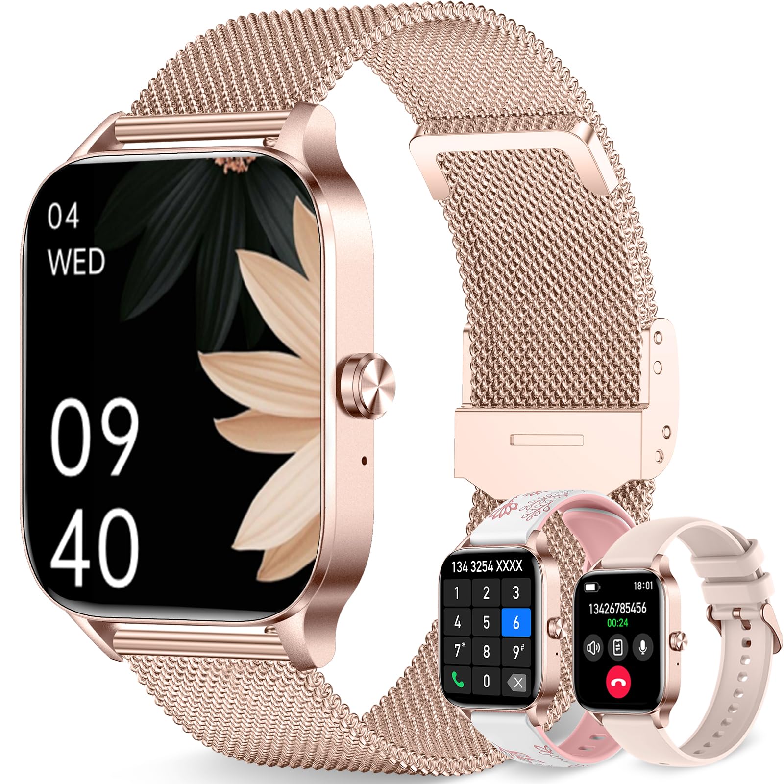 Smart Watch for Women Men, 1.85HD Fitness Tracker (Answer/Make Call/Messages), 130+ Sport Modes with 24/7 Heart Rate/Sleep Monit