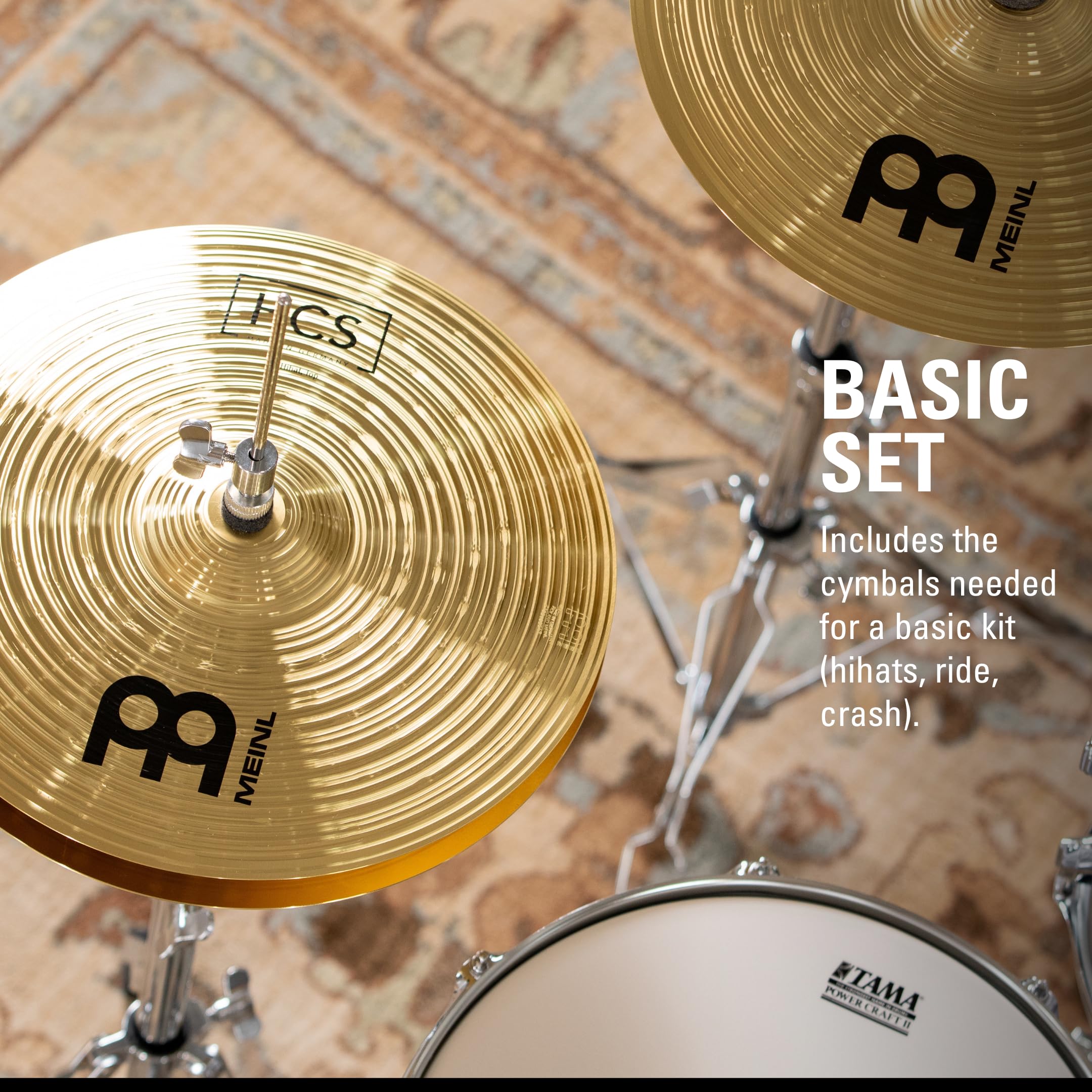 Meinl Cymbal Set Box Pack With 14    Hihats, 18    Crash/Ride, Plus A Free 14    Crash   Hcs Traditional Finish Brass   Made In