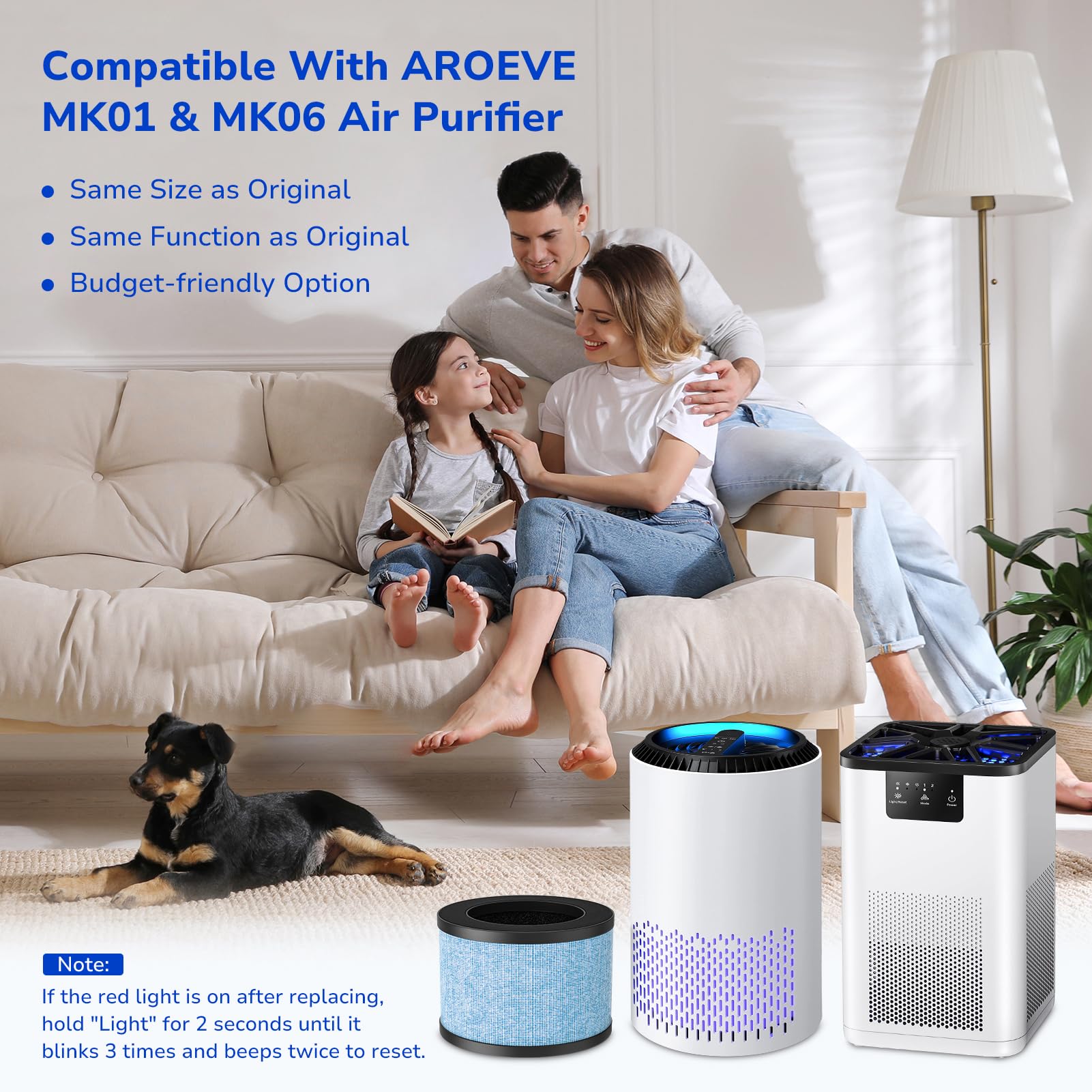 Fil Fresh 2 Pack Mk01 & Mk06 Air Purifier Filter Replacement For Aroeve Mk01 & Mk06, Tolife Tz K1, Kloudi Dh Jh01 Air Purifier,