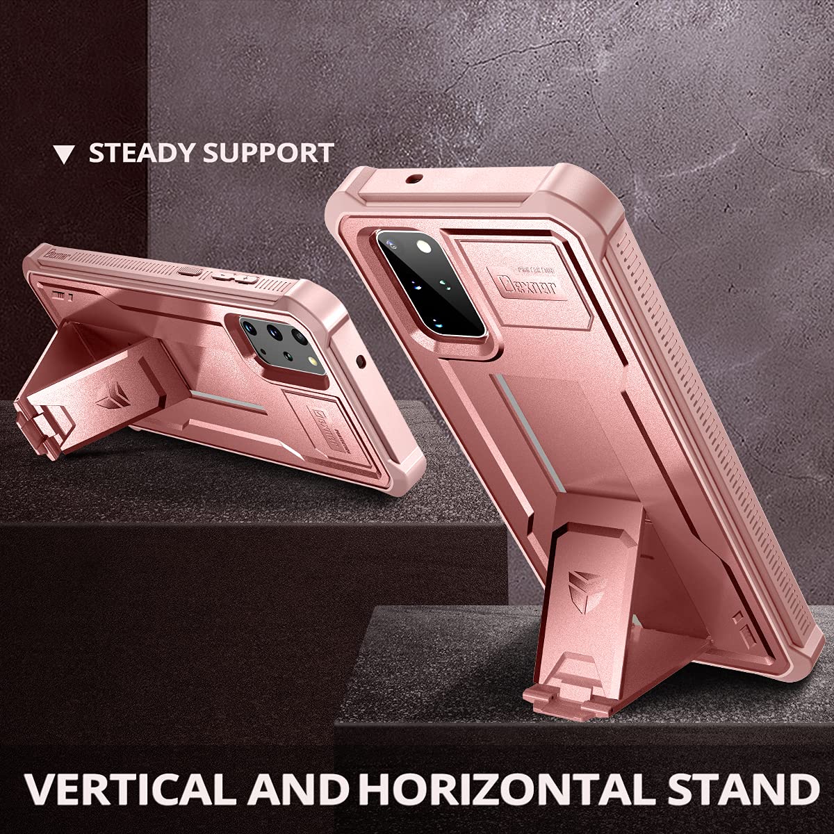 Dexnor For Samsung Galaxy S20+ Plus 5G Case, [Built In Screen Protector And Kickstand] Heavy Duty Military Grade Protection Shoc