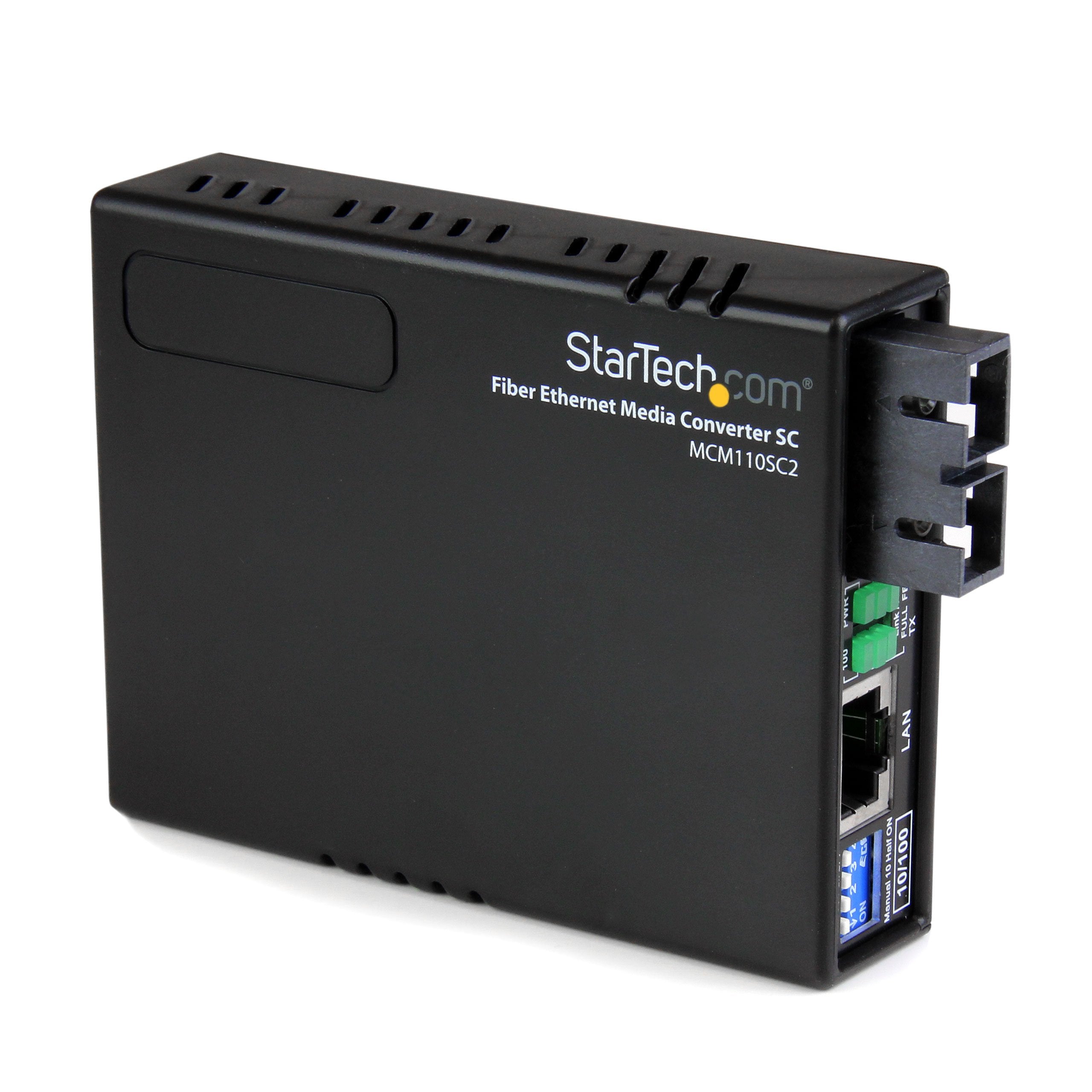 StarTech.com Multimode (MM) SC Fiber Media Converter for 10/100Mbps Network - Ethernet to SC MM Fiber Media Converter - 2 km / 1