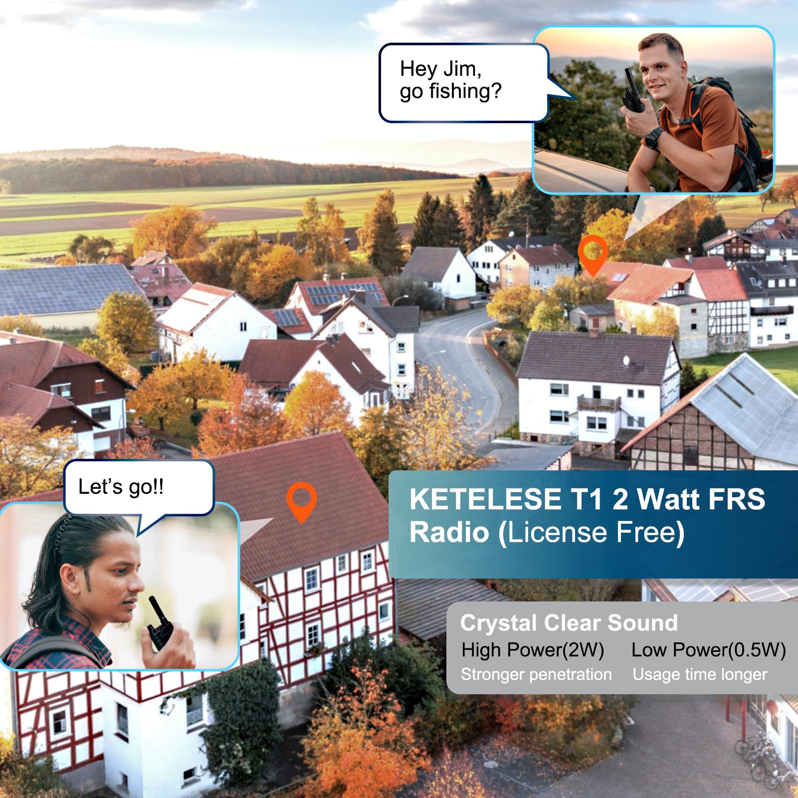 Ketelese Two Way Radio, Frs Walkie Talkies With Earpiece, Long Range Walkie Talkies For Adults, Usb C Rechargeable 2 Way Radio,