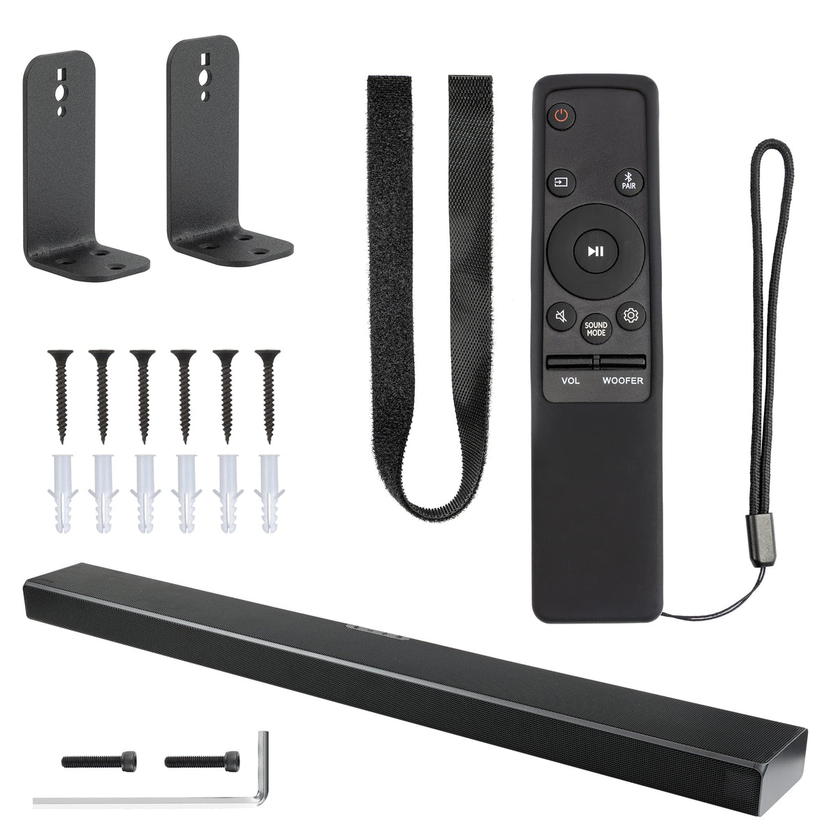Wabracket Wall Mount Bracket For Samsung Hw Q900A/A650, Sturdy Soundbar Wall Mount, Speaker Mount With Silicone Remote Cover