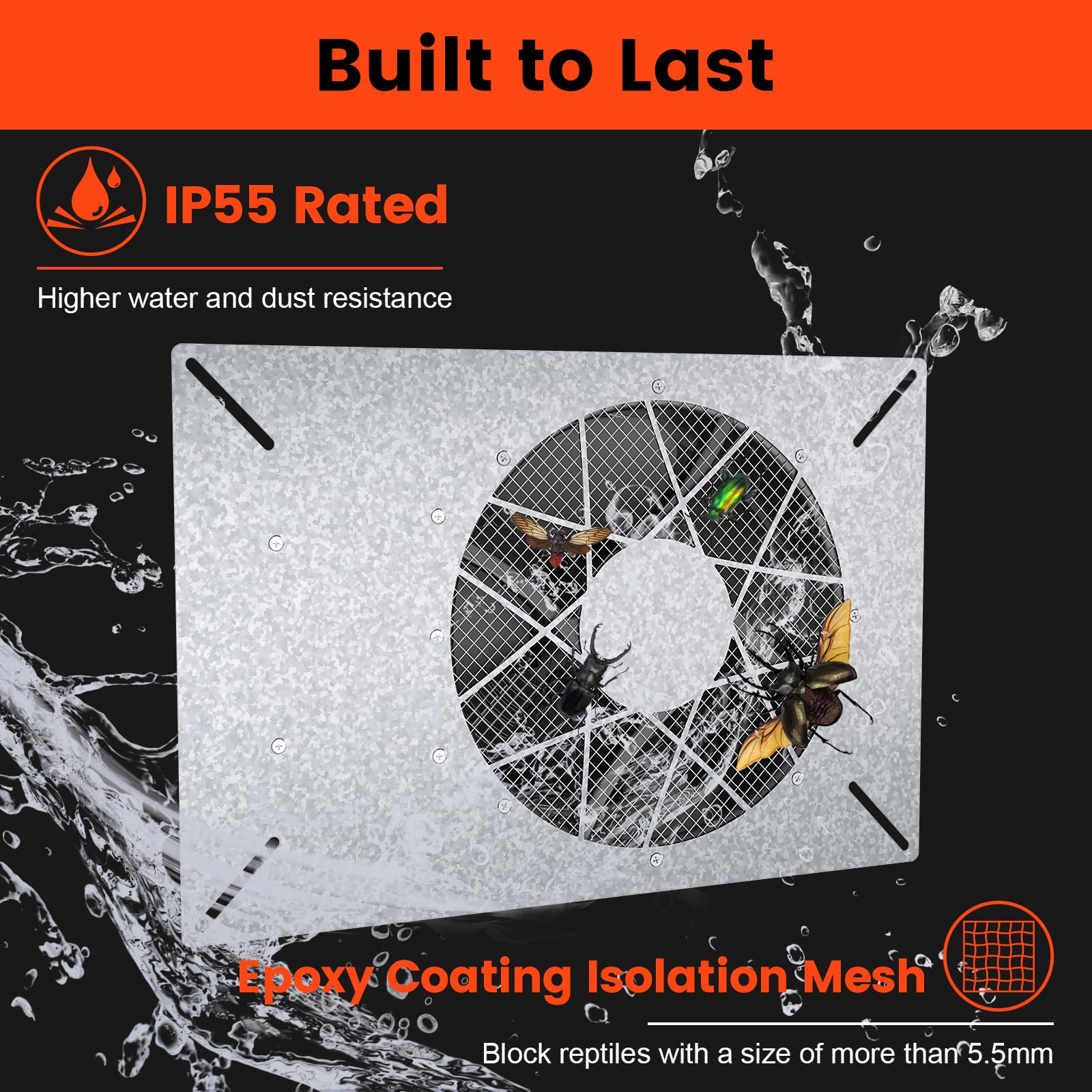 Abestorm 720Cfm High Air Flow Crawlspace Ventilation Fan, Ip55 Rated 10'' Vent Fan With Humidistat Freeze Protection Thermostat