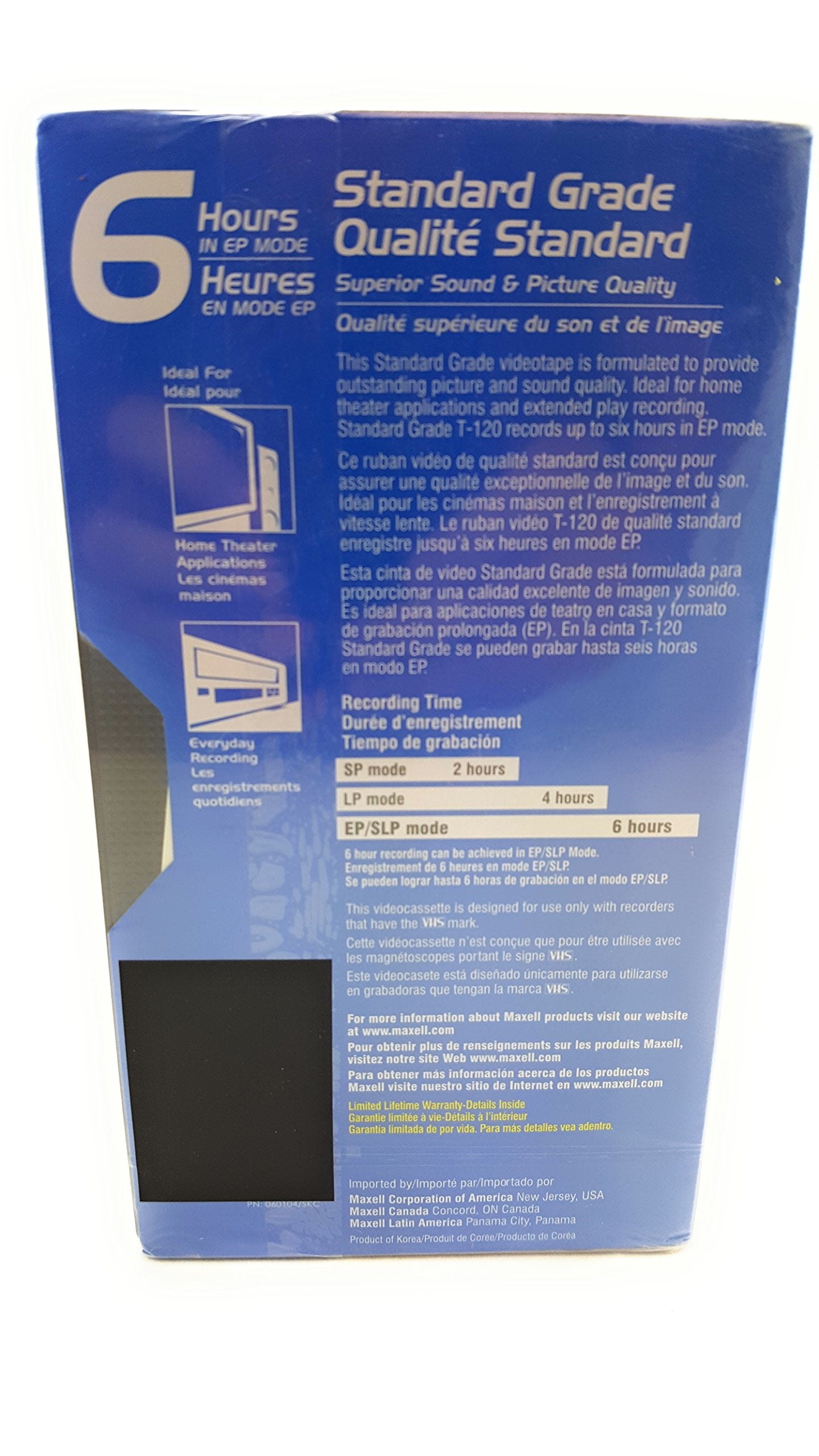 Maxell Std T-120 Vhs Standard Grade Videotape, 6 Pack