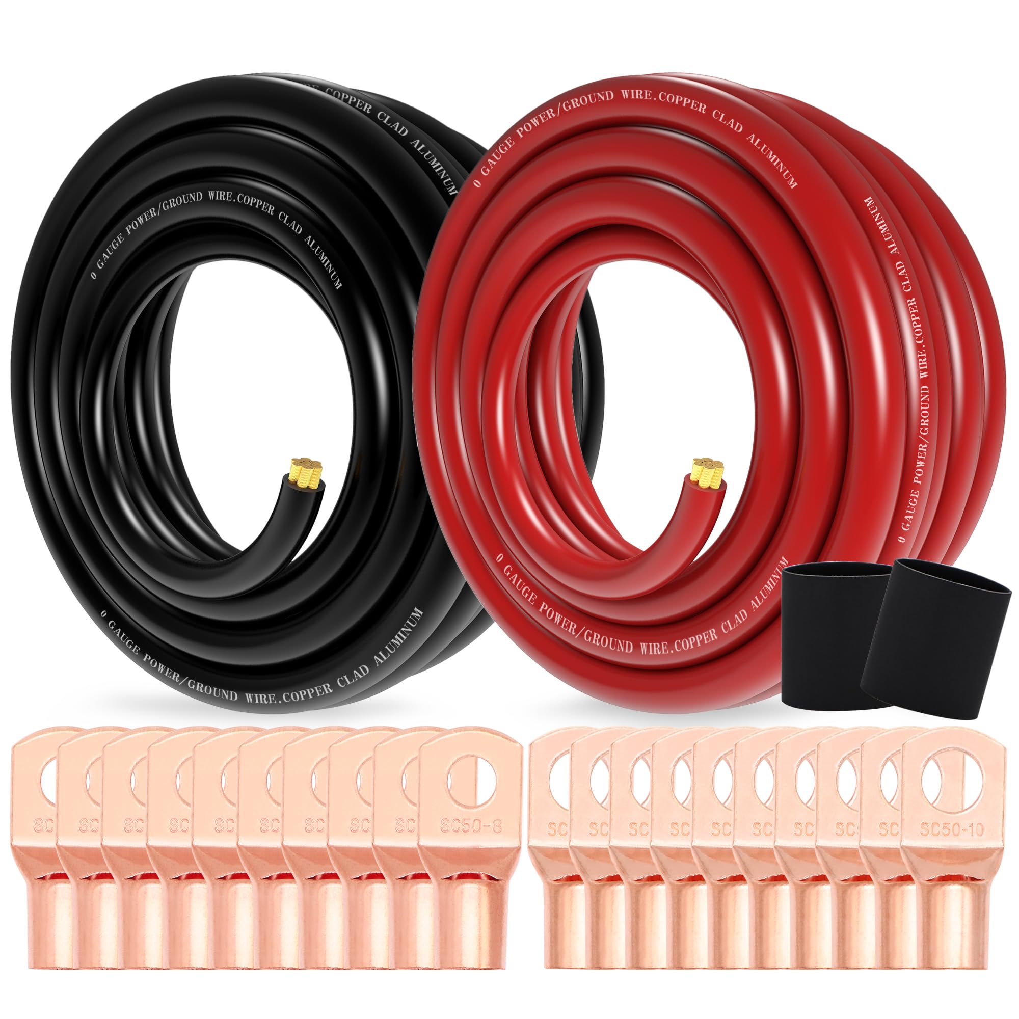 Tuolauthon 1/0 Gauge Wire Copper Clad Aluminum Cca Car Amplifier Power & Ground Cable,Primary Automotive Wire,Battery Cable For