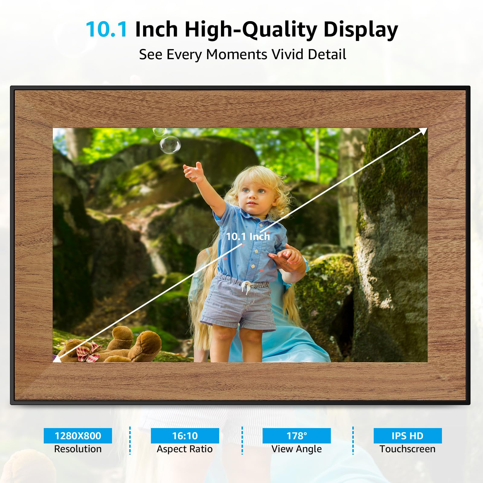 Frameo Digital Picture Frame,Wifi Digital Photo Frame With 10.1 Inch 1280X800 Ips Touchscreen,32Gb Storage,Auto Roating,Share Pi