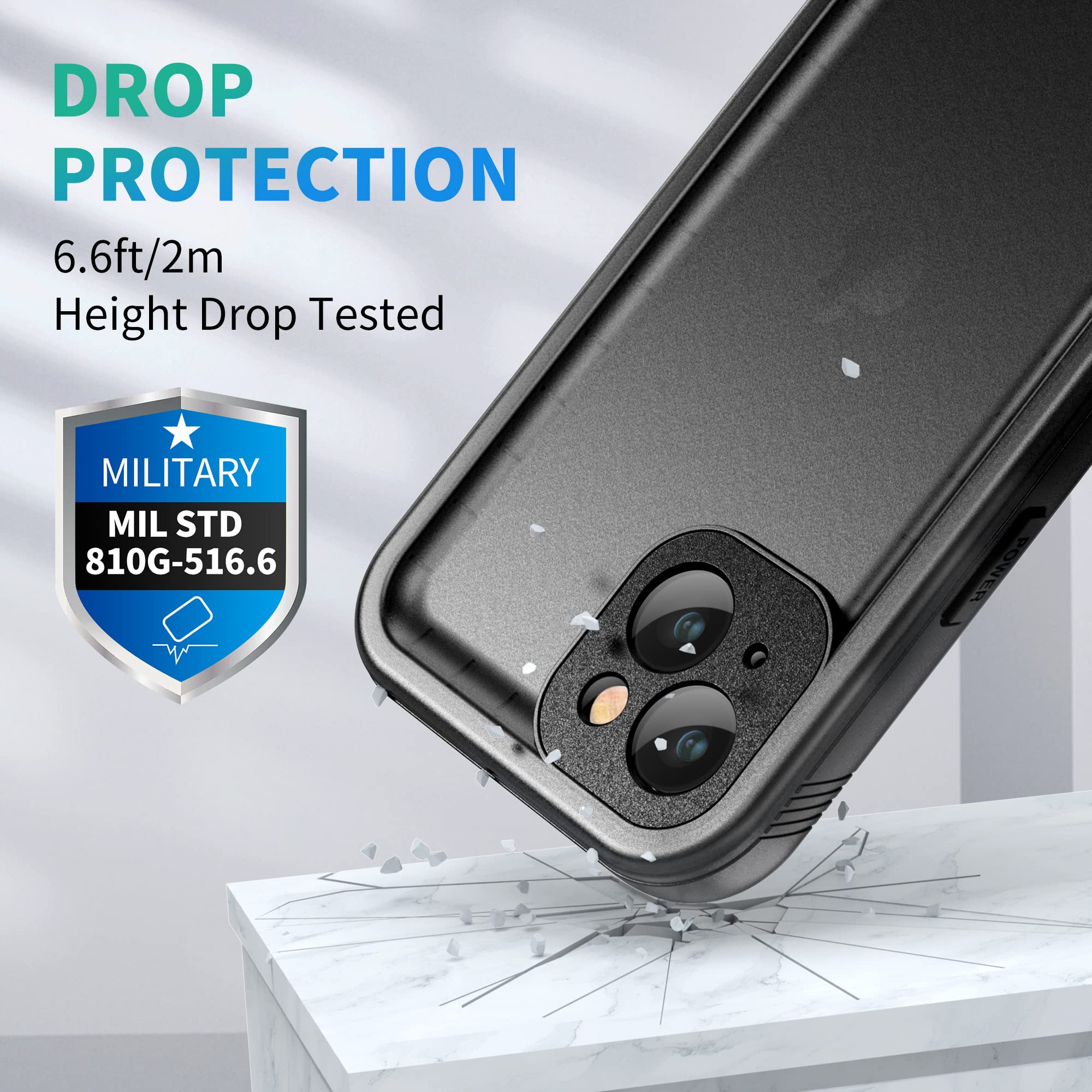 Sportlink For Iphone 13 Waterproof Case, Built In Shockproof Dustproof Screen Protector, Ip68 Underwater Full Body Sealed Droppr