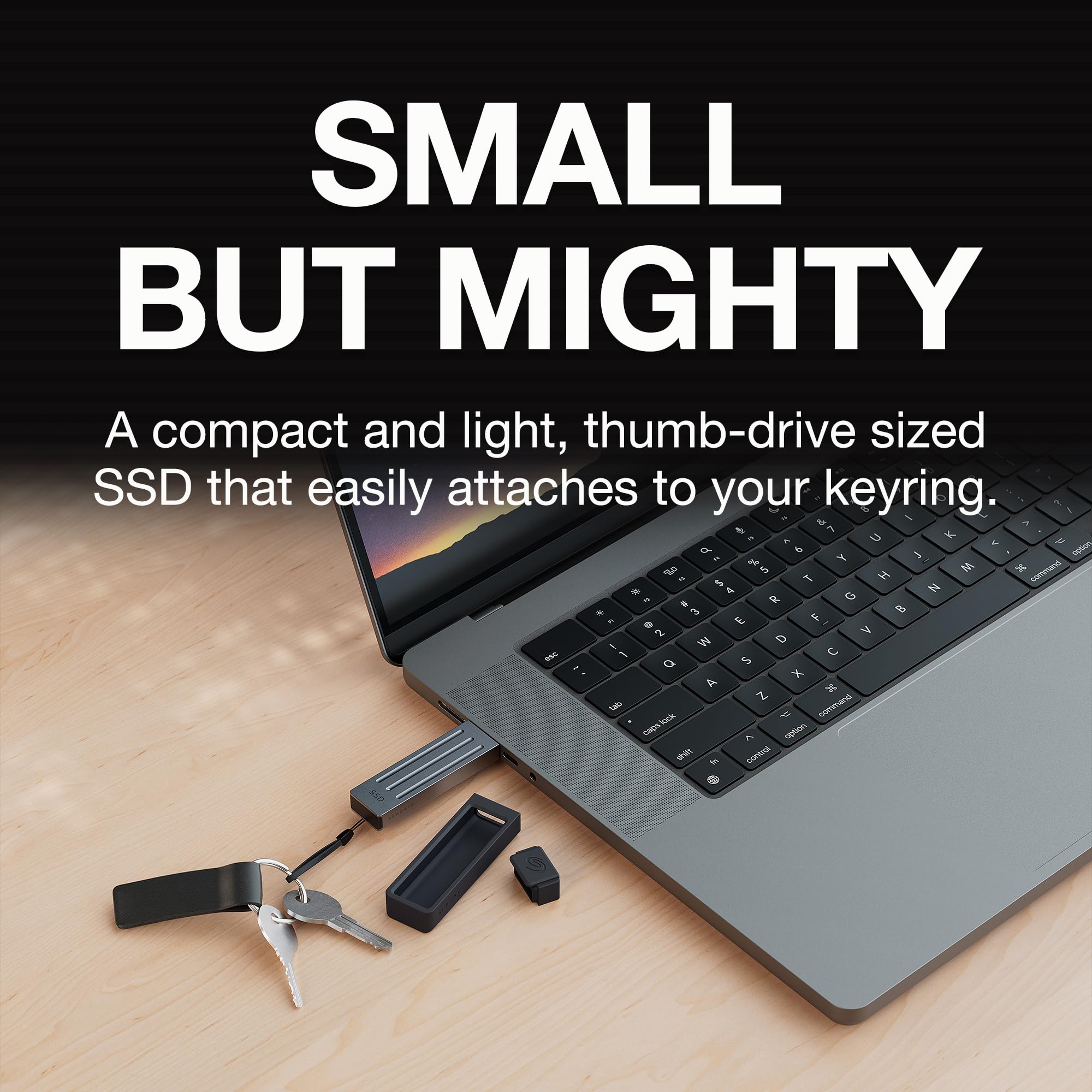 Seagate Ultra Compact 2Tb, Portable Ssd, 1000Mb/S, Usb-C, Usb 3.2 Gen2, Ip54 Water Dust And 3M Drop Resistant, Windows/Mac/Iphon