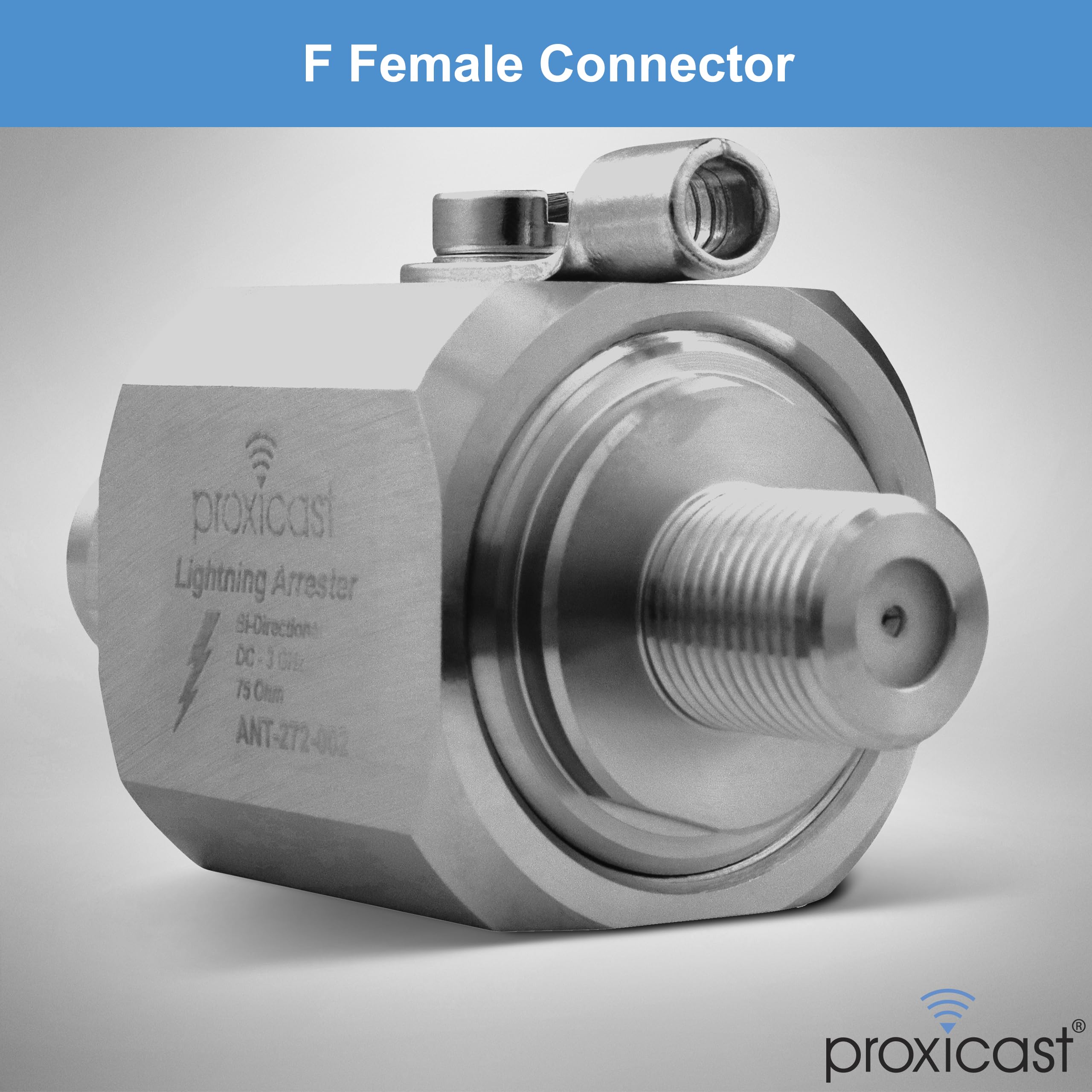 Proxicast Coaxial Lightning Arrester/Suppressor With Male/Female 75 Ohm F Connectors   Pro Grade Coax Cable Surge Protector For Television (Tv) / Satellite Dish Antennas & Cable Internet (Ant 272 002)