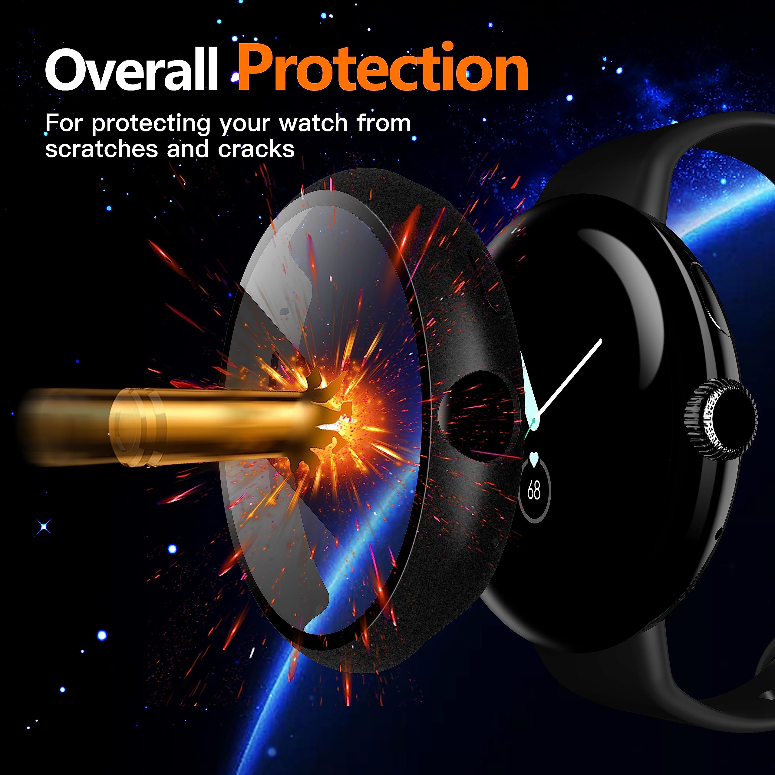 Misxi 2 Pack Hard Pc Case With Screen Protector Compatible With Google Pixel Watch 2 (2023) / Pixel Watch 41Mm, High Sensitivity