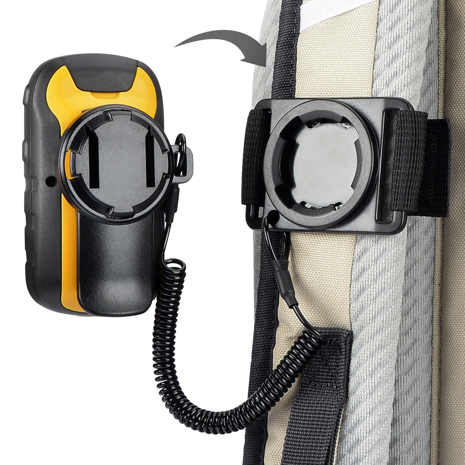 Healvaluefit Backpack Tether for Garmin Handheld GPS Devices, Hiking Backpack Mount Accessory for Garmin inReach eTrex GPSMAP Oregon Alpha Rino Devices - Great for Hiking & Hands-Free -Like New
