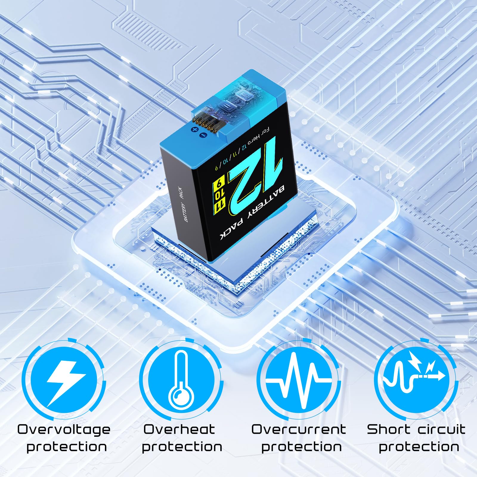 Yeewanke For Hero 12/11/10/9 Battery 3 Pack 2000Mah And Usb Storage 3 Channel Fast Charger Fully Compatible With Gopro Hero 12,