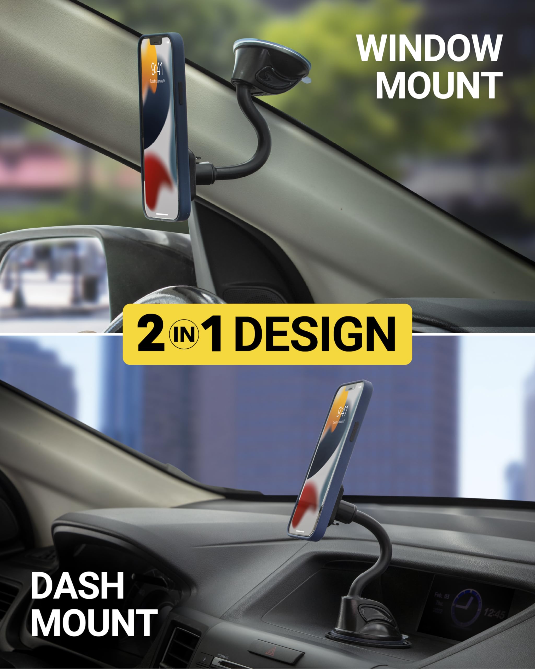 Scosche Mxwdl Extra Strong Magicmount Magnetic Car Dashboard/Windshield Phone Holder With Extra Strength Magnet And Thicker Meta