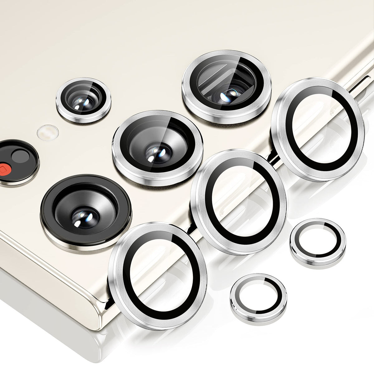 Wsken For Samsung Galaxy S23 Ultra Camera Lens Protector,[Night Shooting Mode] Scratch Resistant Hd Tempered Metal Glass Camera