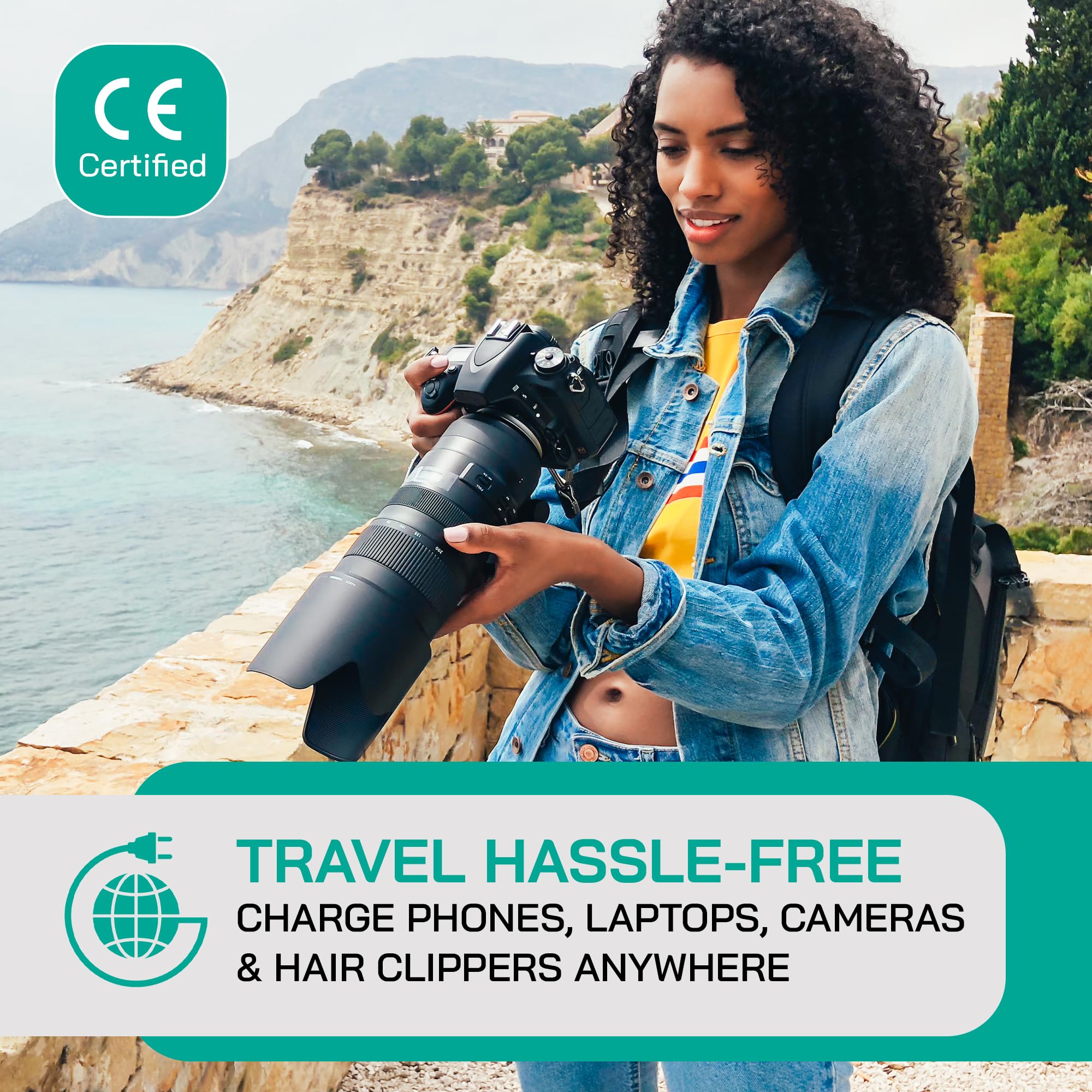 Litefuze 500 Watt Step Up/Step Down Travel Voltage Converter, 220/110V To 110/220V Converter With Type E/F Plug   Compatible Wit