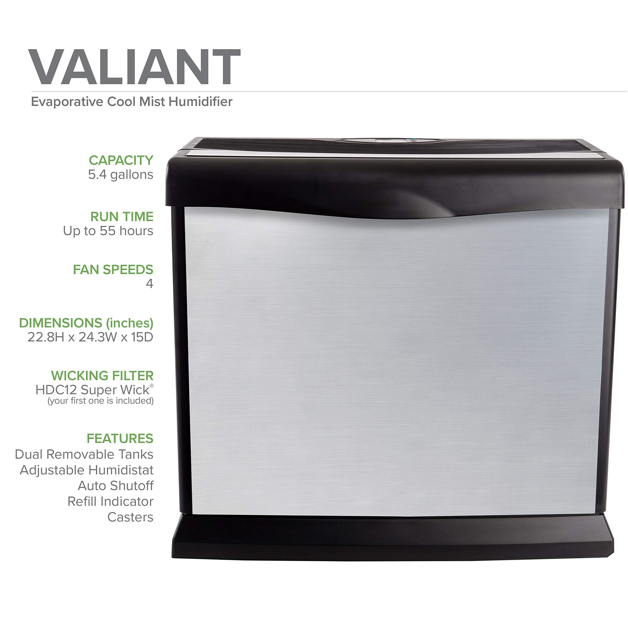 Aircare Valiant Digital Whole House Console Style Evaporative Humidifier (Brushed Nickel)