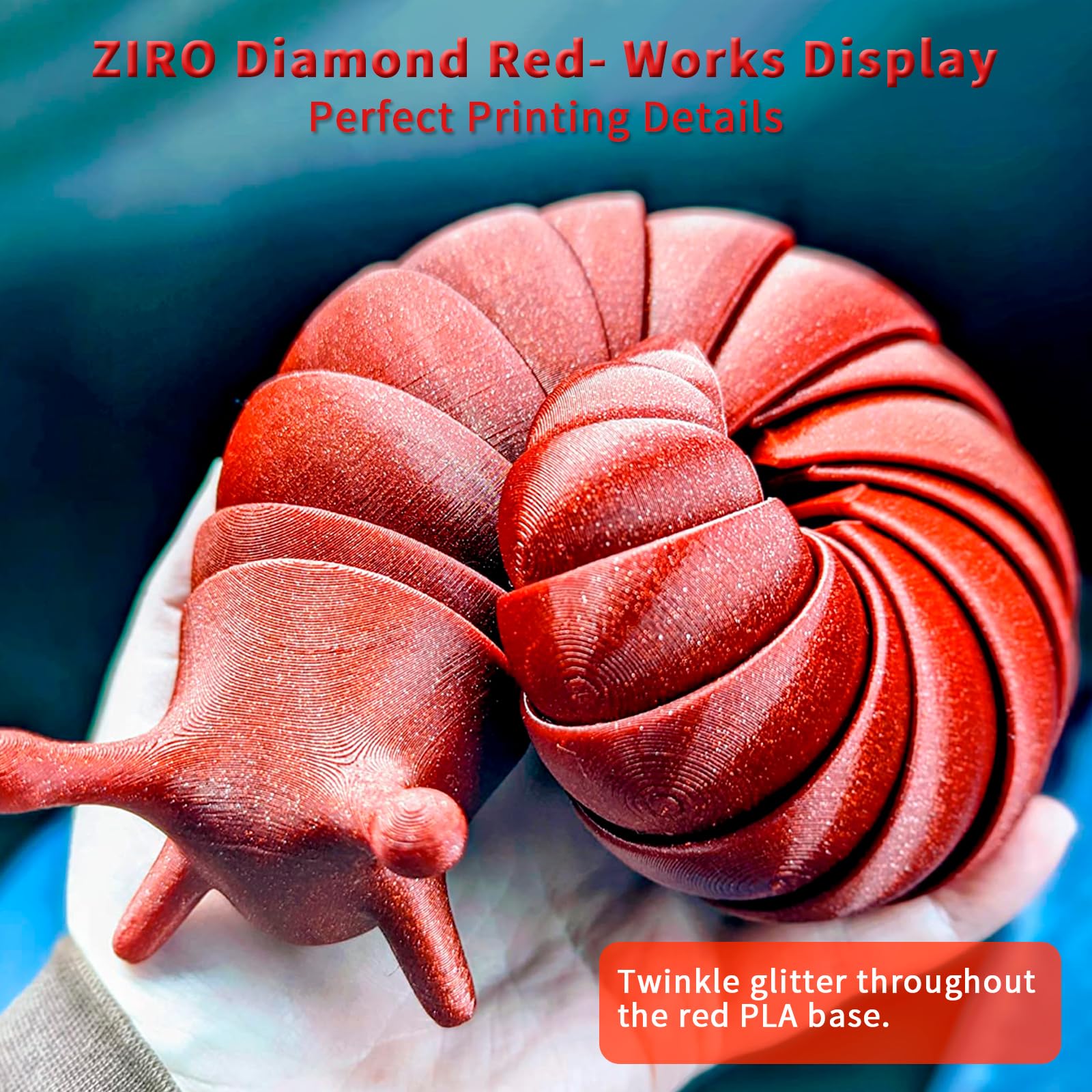 Ziro Pla Glitter Filament 1.75Mm,3D Printer Filament Pla Diamond Series 1.75 1Kg(2.2Lbs), Dimensional Accuracy +/  0.05Mm,Diamon