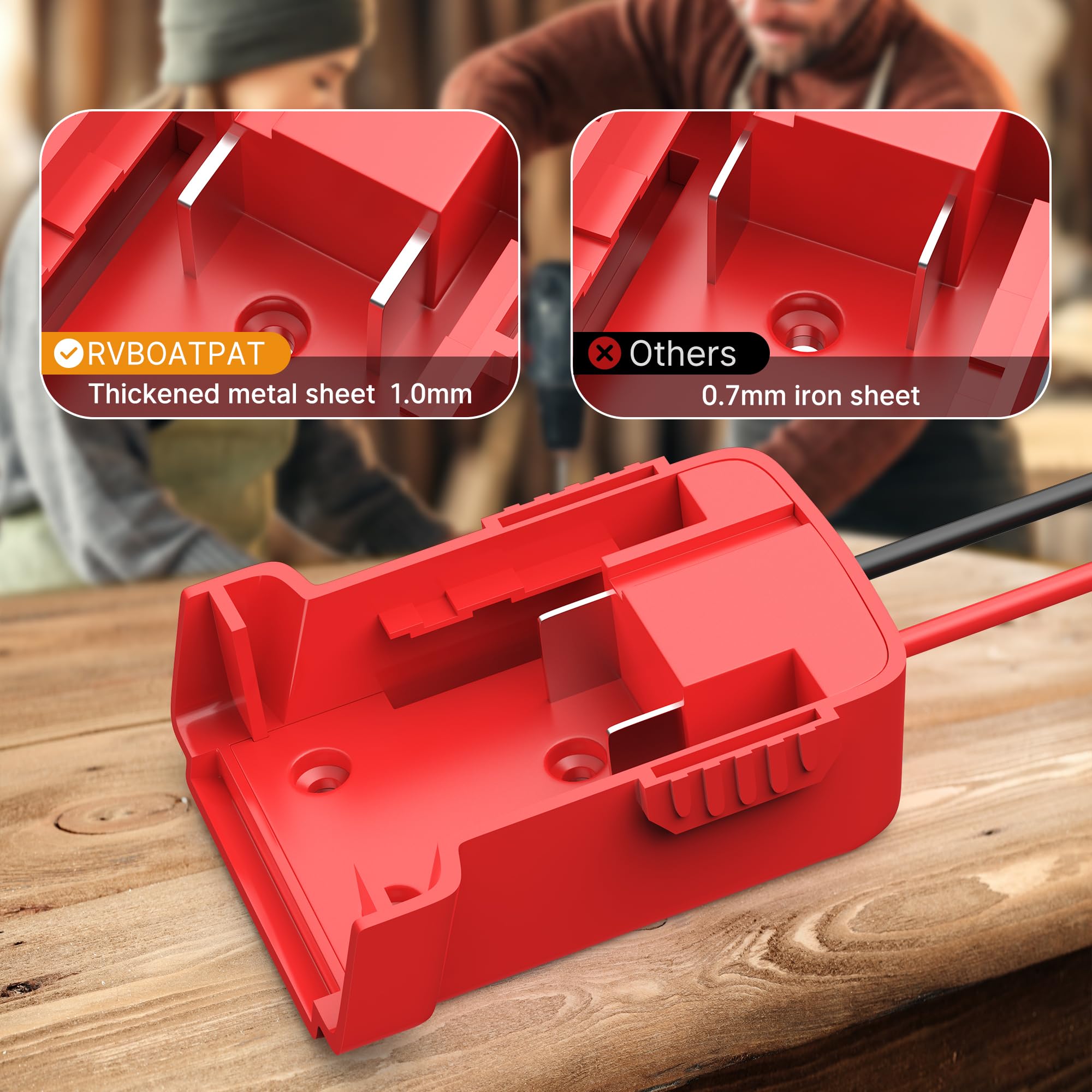 Rvboatpat 2Pcs Power Wheel Battery Adapter Battery Adapter Converter 18V Battery Adapter Kit 12 Awg Wire With Fuses And Connecto