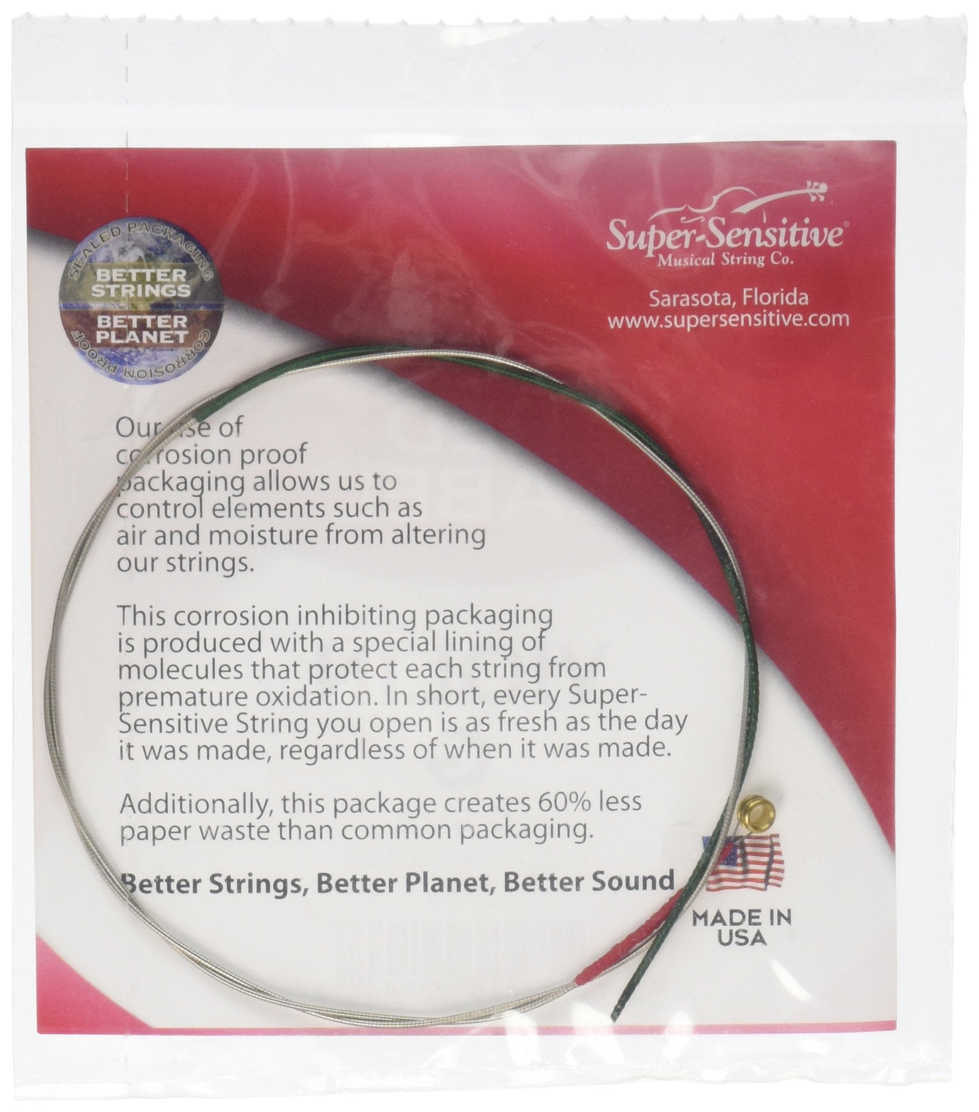 Super Sensitive Red Label Violin G String 1/2 Medium