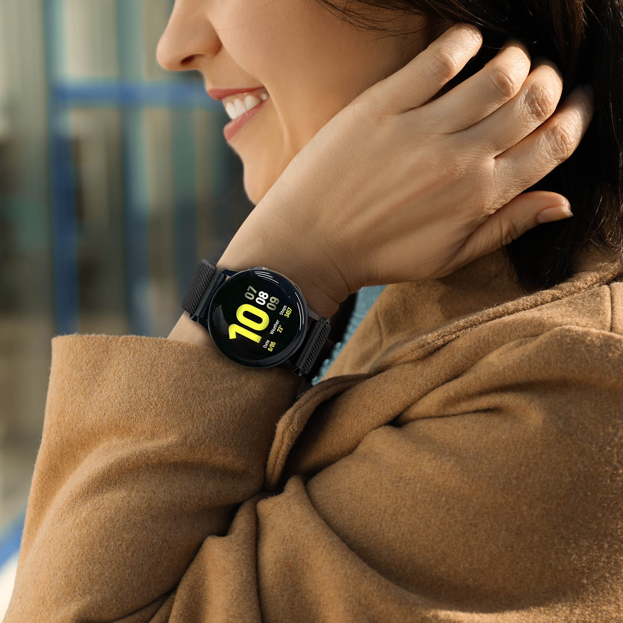 Ahxll 2Pack Nylon Bands Compatible With Samsung Galaxy Watch 7/6/5/4 44Mm 40Mm/Galaxy Watch Fe/Watch 6 4 Classic 42Mm 46Mm 43Mm 47Mm/ Watch 5 Pro 45Mm/Active 2,20Mm Stretchy Sport Band