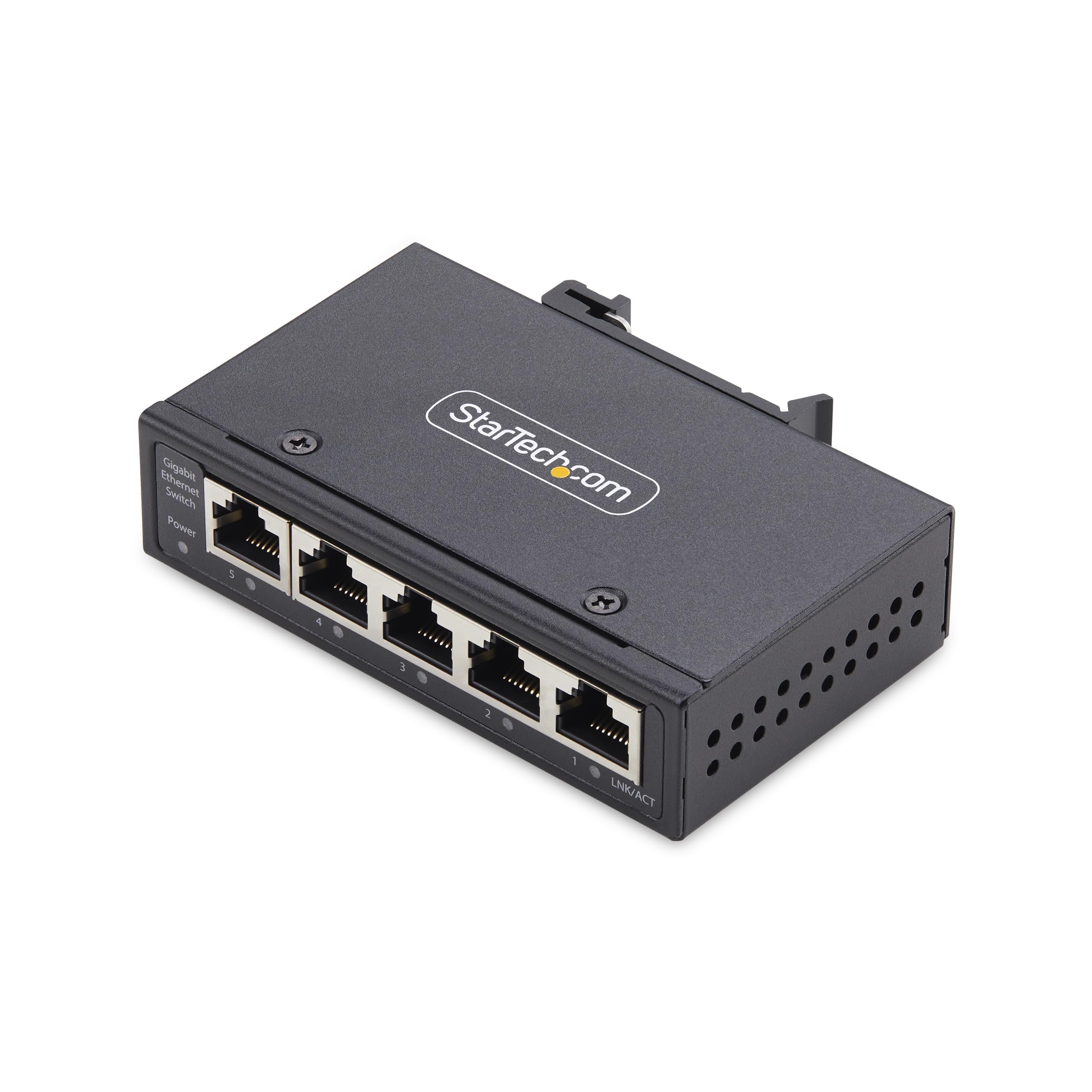5-Port Unmanaged Industrial Network Switch, 100/1000 Ethernet, Din Rail/Wall-Mou