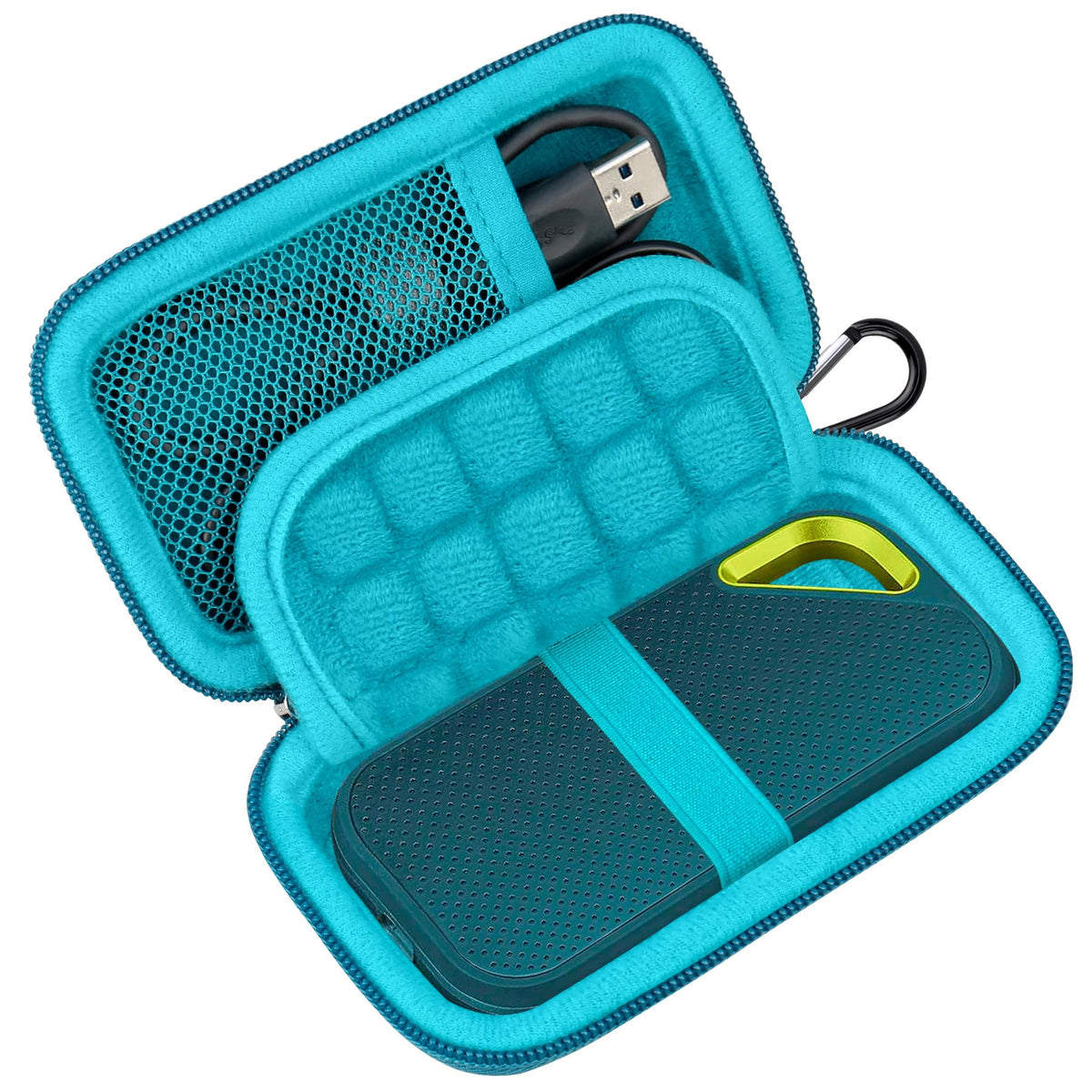 Lacdo Hard Carrying Case for SanDisk Extreme Pro/SanDisk Extreme Portable External SSD 500GB 1TB 2TB 4TB 8TB USB-C Solid State Drive Shockproof Water Repellent Protective Storage Travel Bag, Monterey