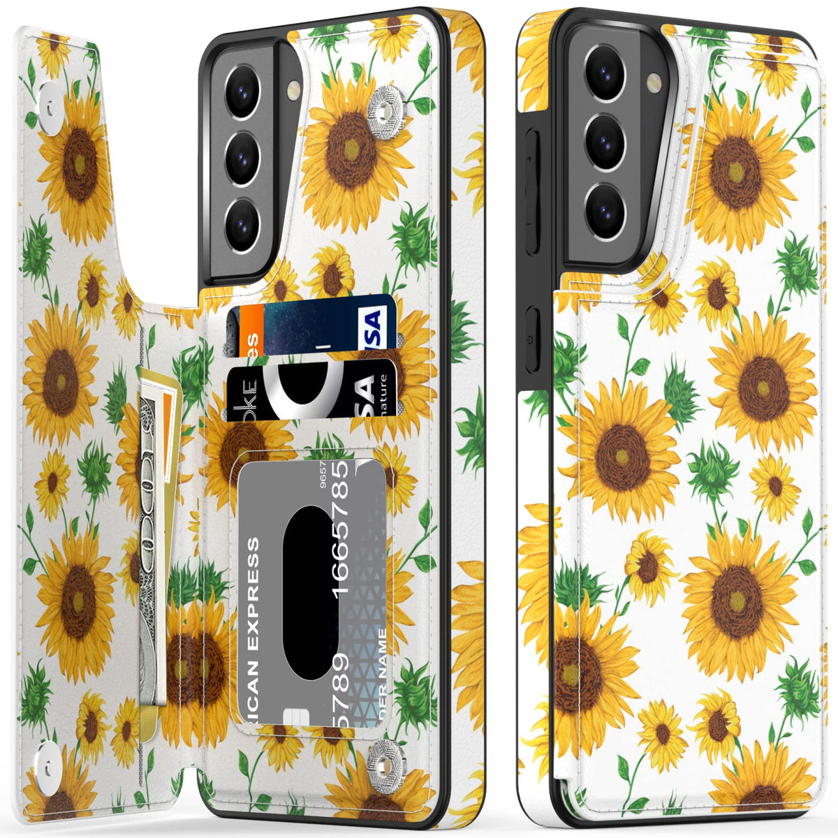 Leto Galaxy S21 Plus Case,Luxury Flip Folio Leather Wallet Case Cover With Fashion Designs For Girls Women,Card Slots Protective
